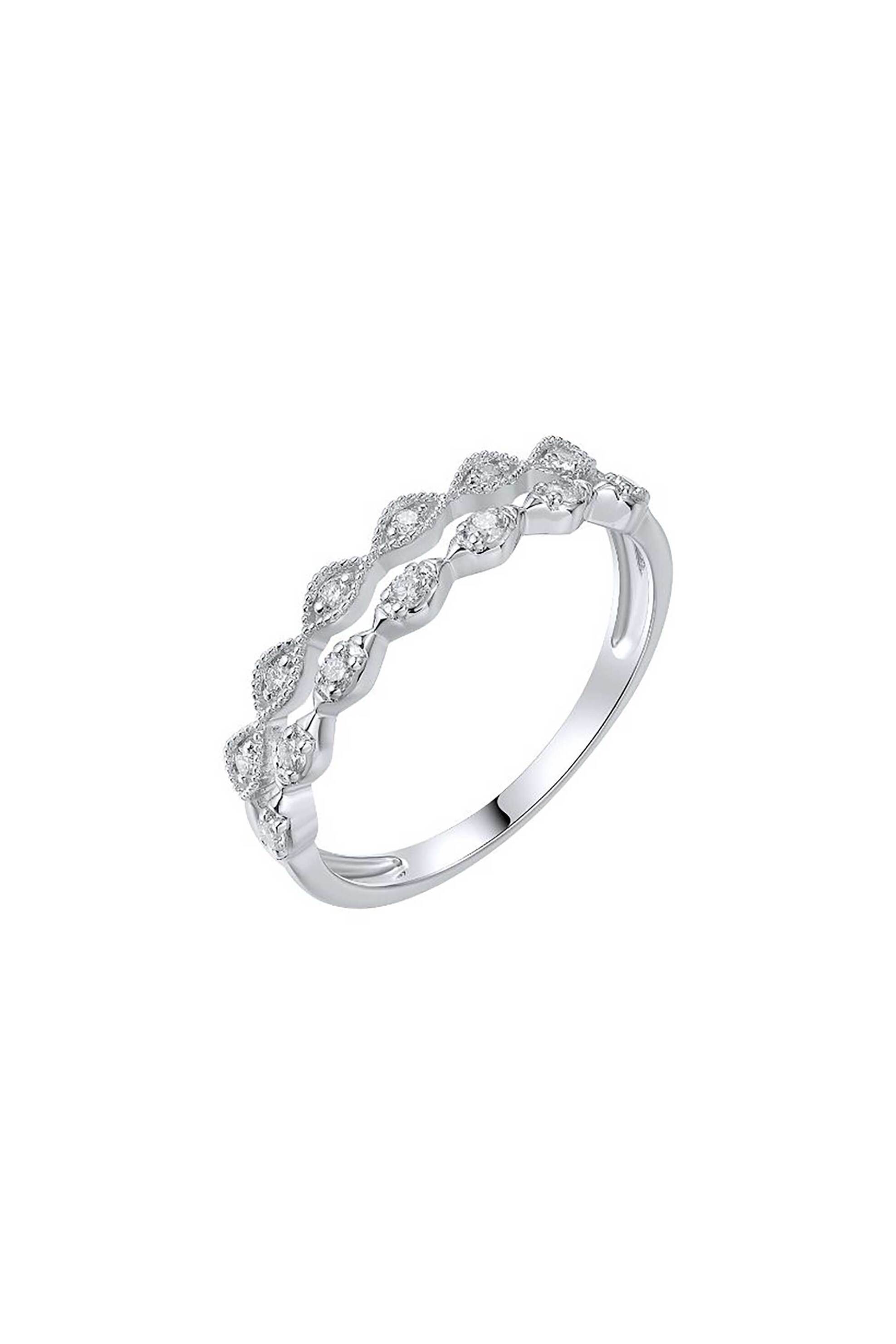 Li - LA - LO Li - LA - LO γυναικείο δαχτυλίδι από λευκό χρυσό 18K με διαμάντια μπριγιάν 