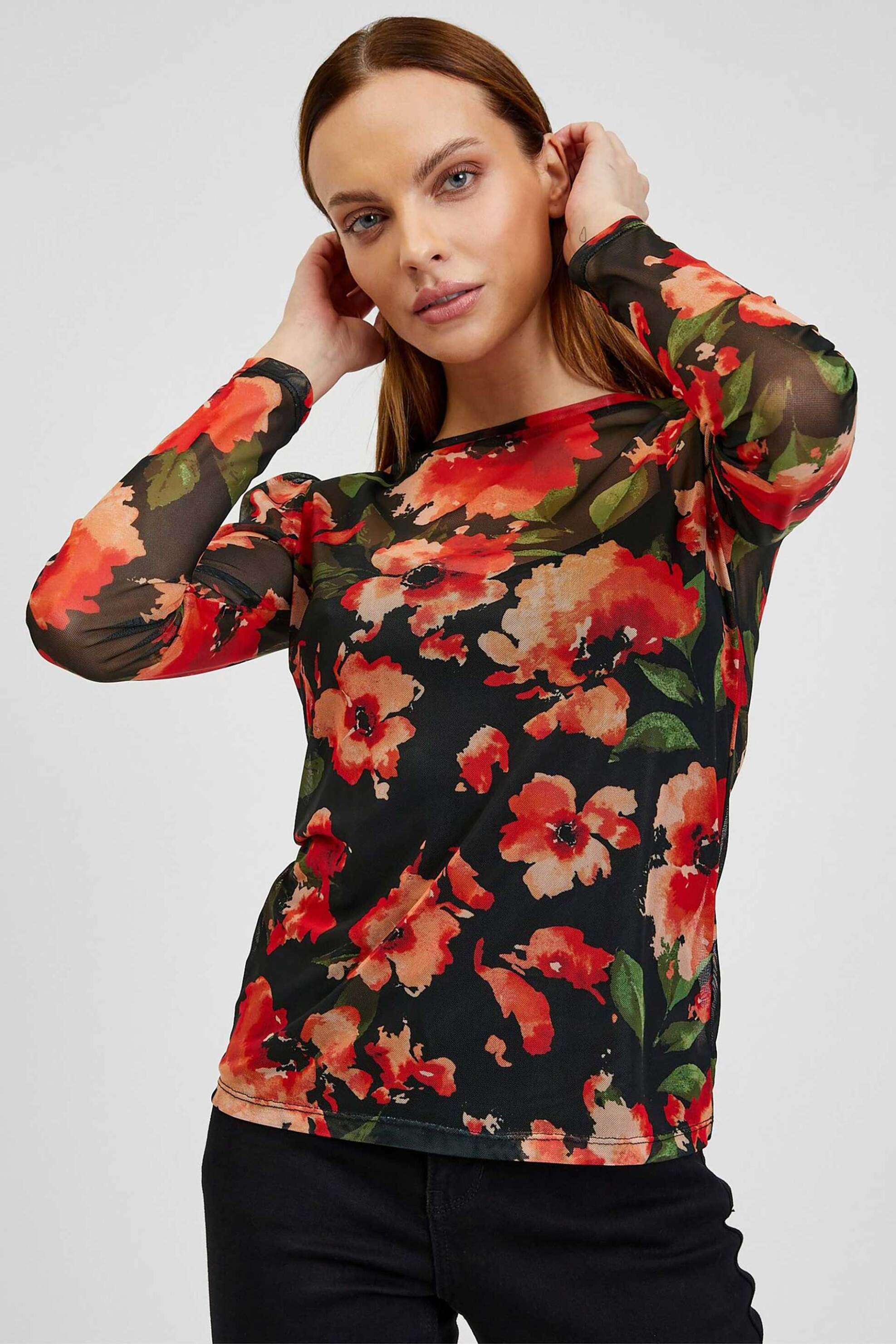 ORSAY Orsay γυναικεία μπλούζα με floral print - 111012-660000 Μαύρο