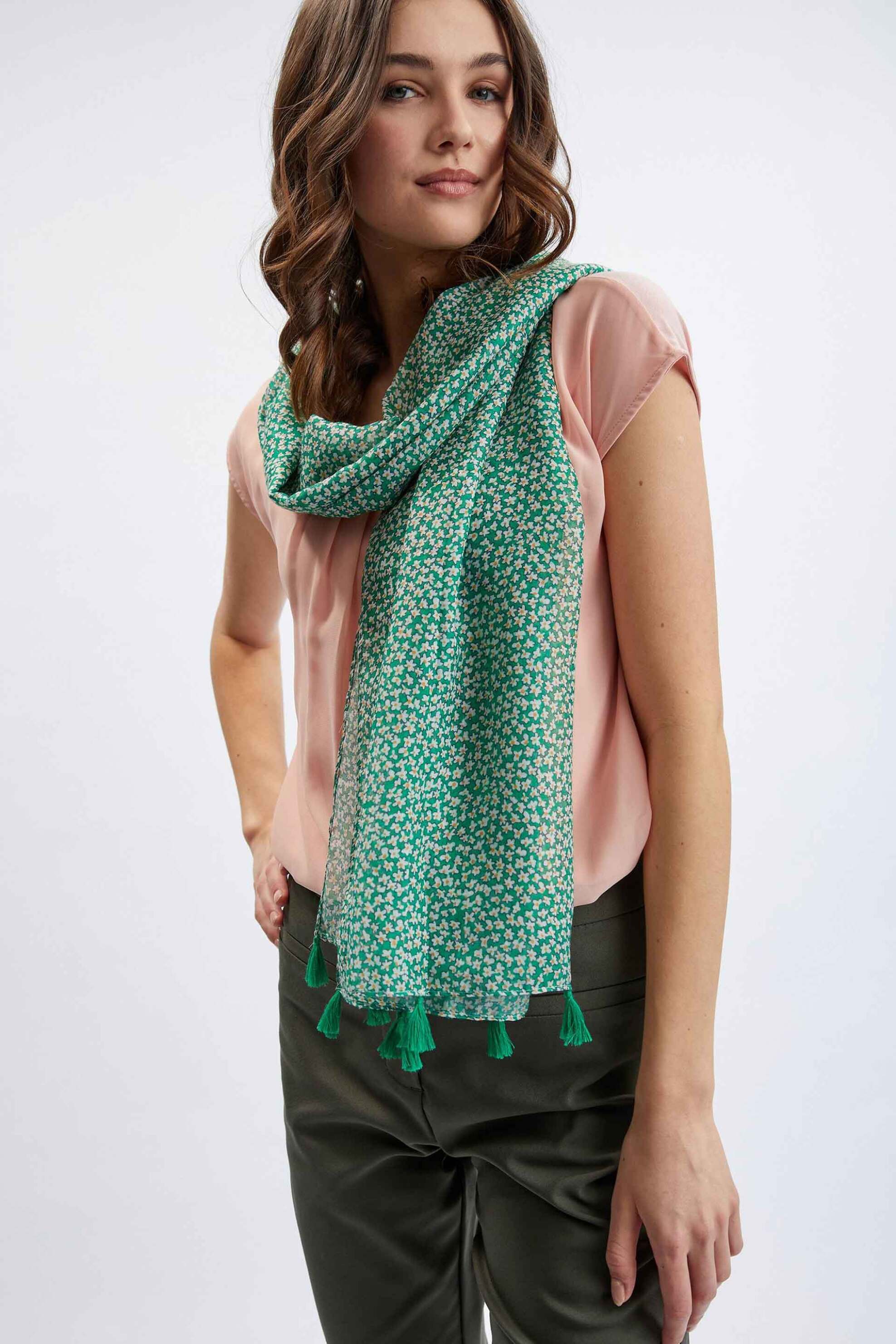 Orsay γυναικείο φουλάρι με all-over floral print - 928438-865000 Πράσινο φωτογραφία