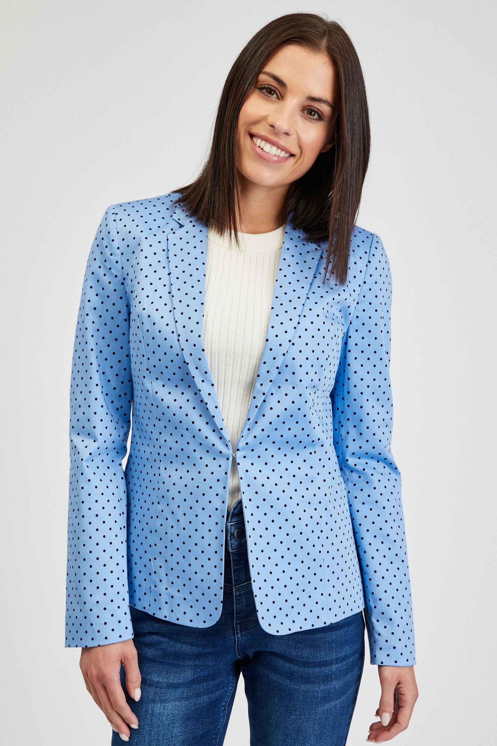 ORSAY Orsay γυναικείο βαμβακερό σακάκι με all-over contrast polka dot print Slim fit - 480322-520000 2025