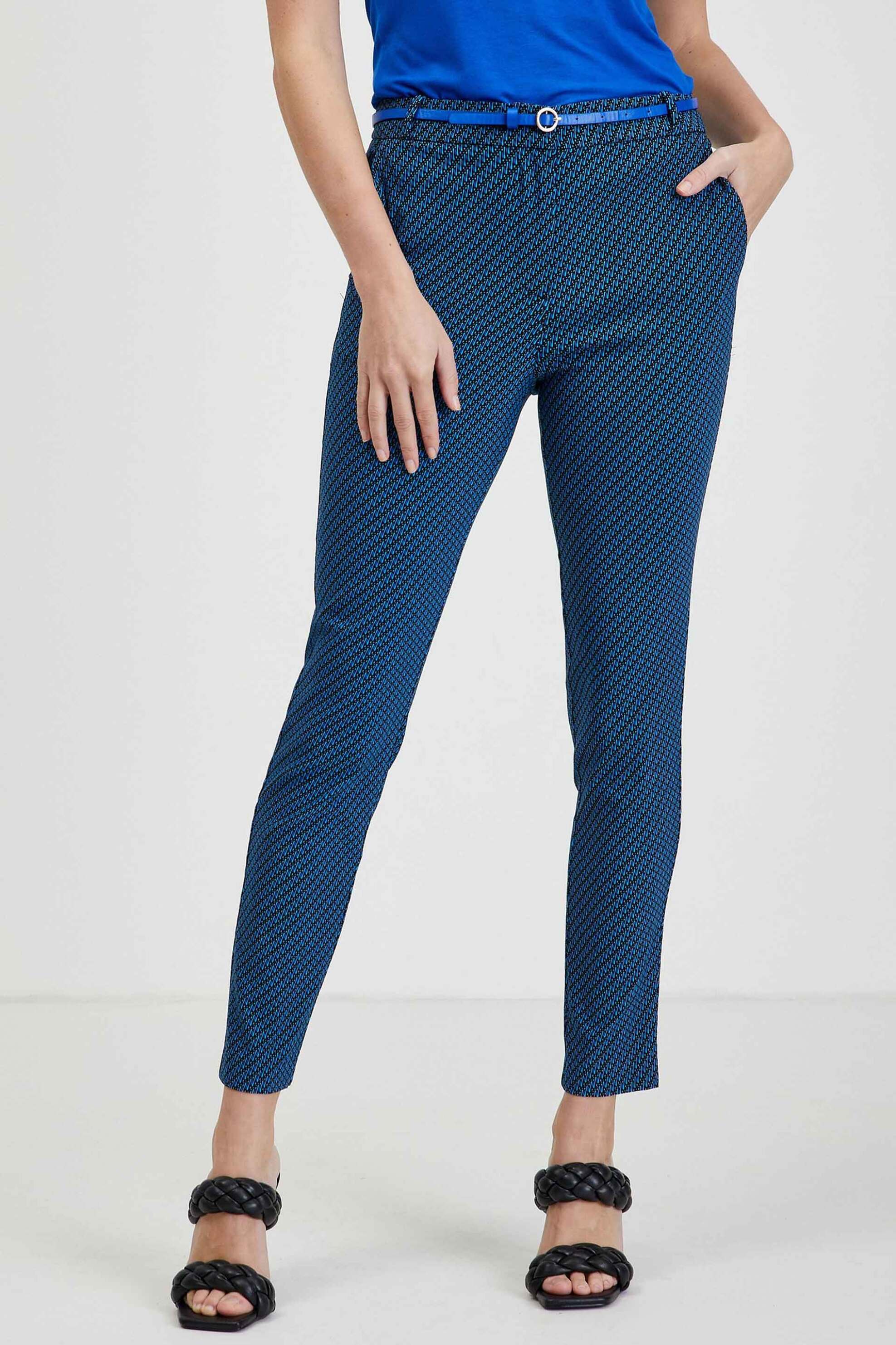 ORSAY Orsay γυναικείο παντελόνι cropped με all-over print Cigarette Cut - 390303-555000 Μπλε Ρουά