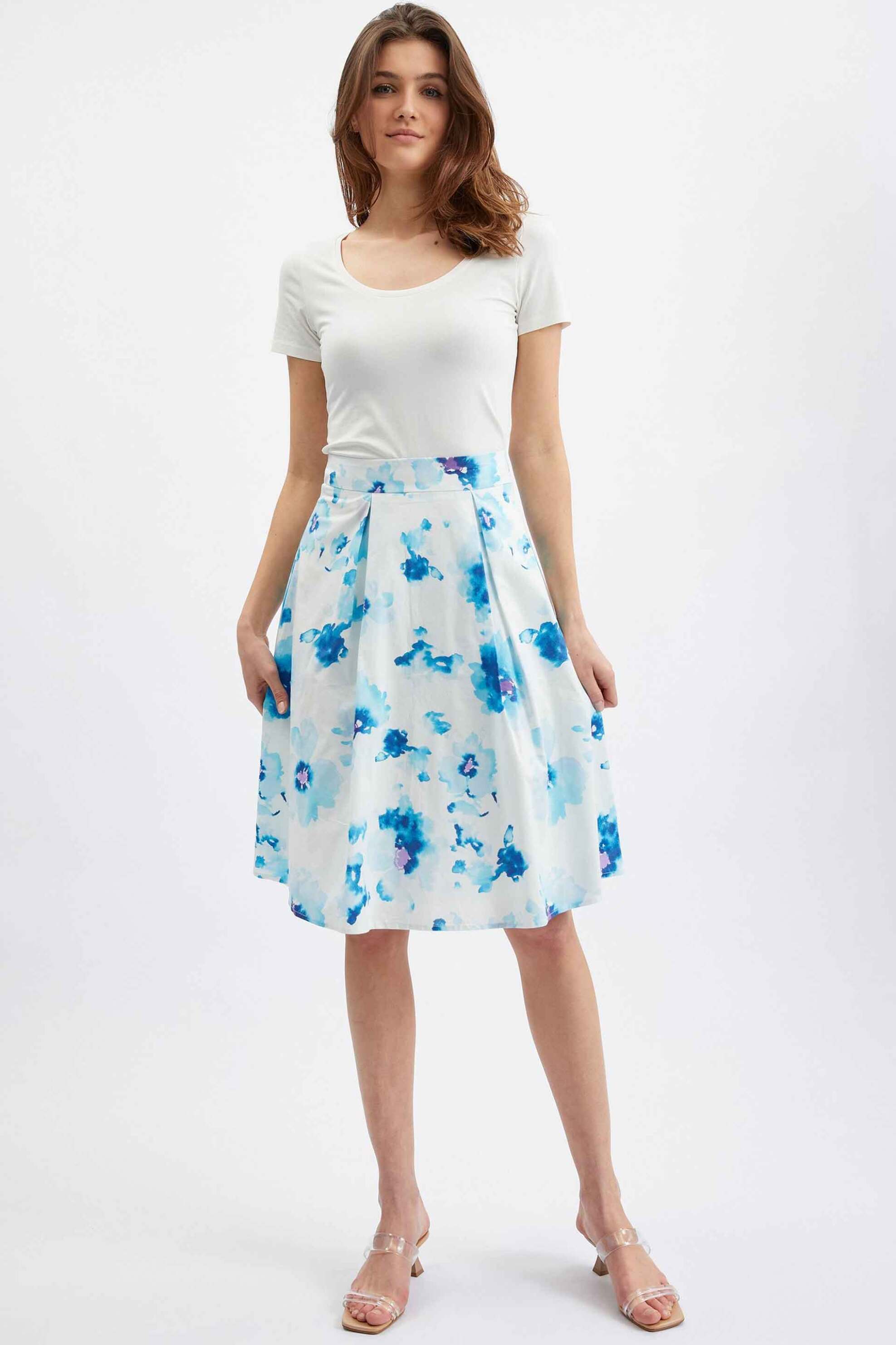 ORSAY Orsay γυναικεία midi φούστα με pastel floral print και λεπτομέρειες με πιέτες - 722290-592000 Λευκό 2025