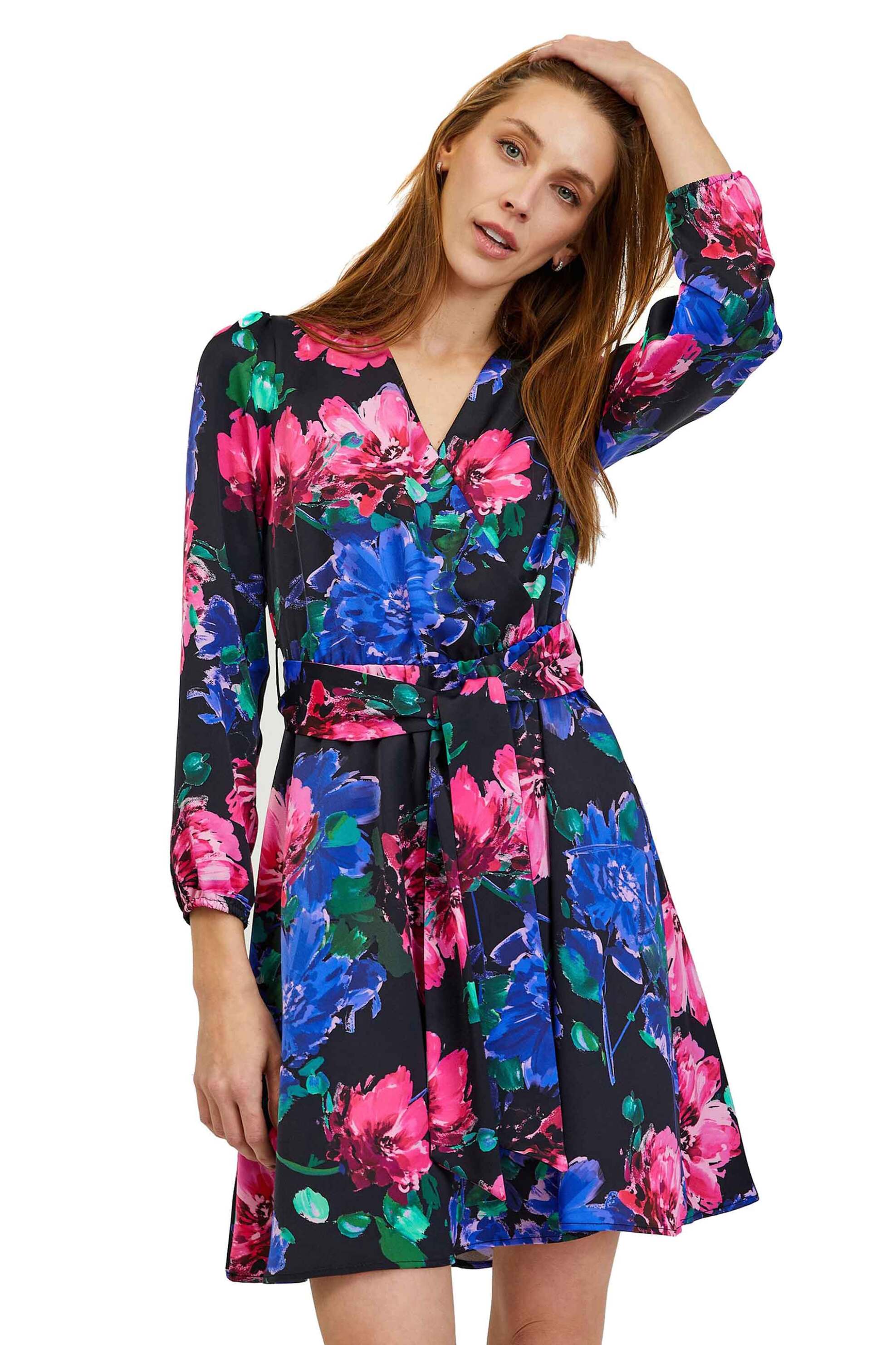 Orsay γυναικείο mini φόρεμα με floral print A-line - 471703 -FL00-2321 Μπλε