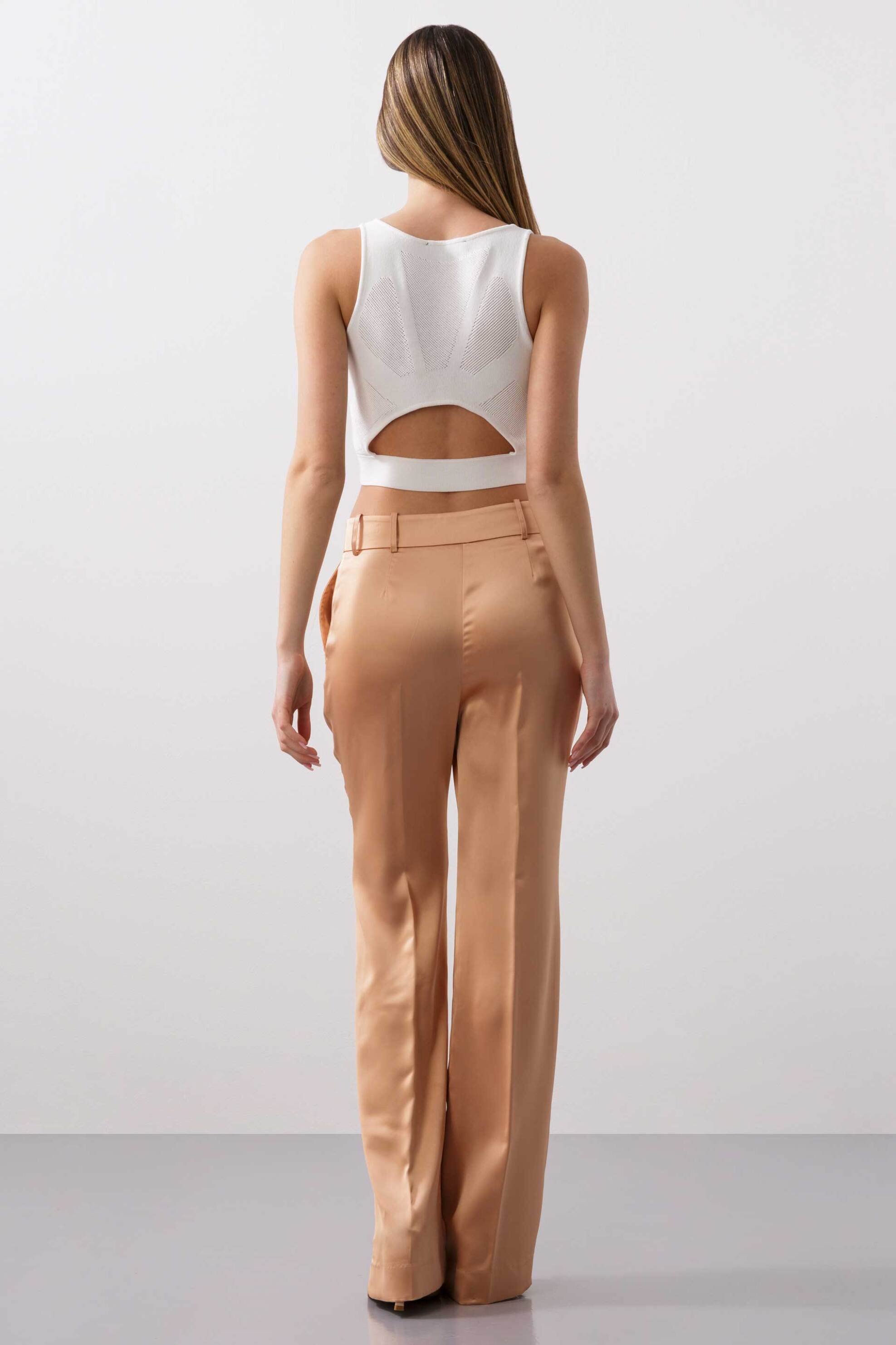 Bcbgmaxazria Γυναικείο Σατέν Παντελόνι Flare - 23Srp101Vi06 Σομόν