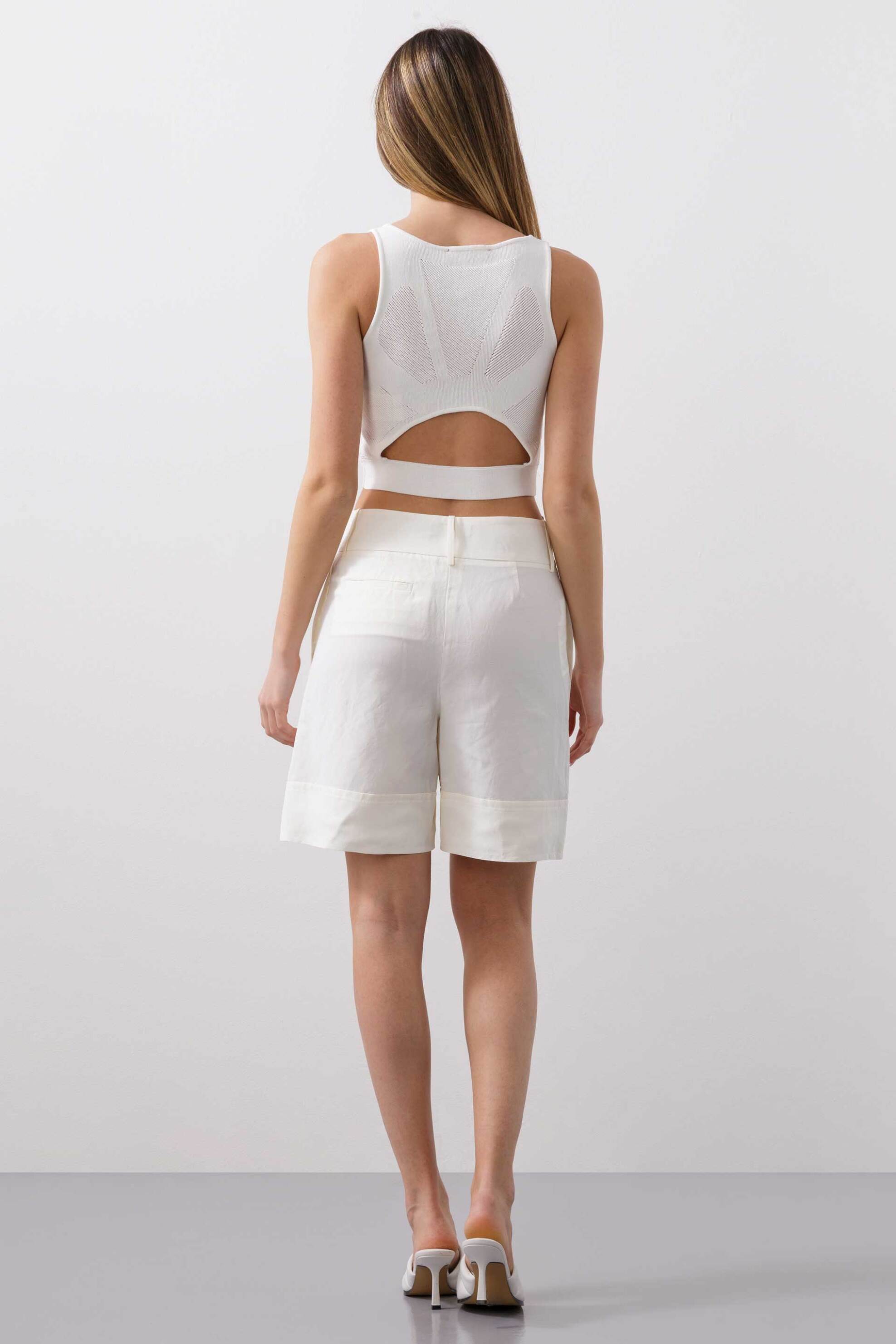 Bcbgmaxazria Γυναικεία Βερμούδα με Λινό - 23Srp212Li02 Λευκό