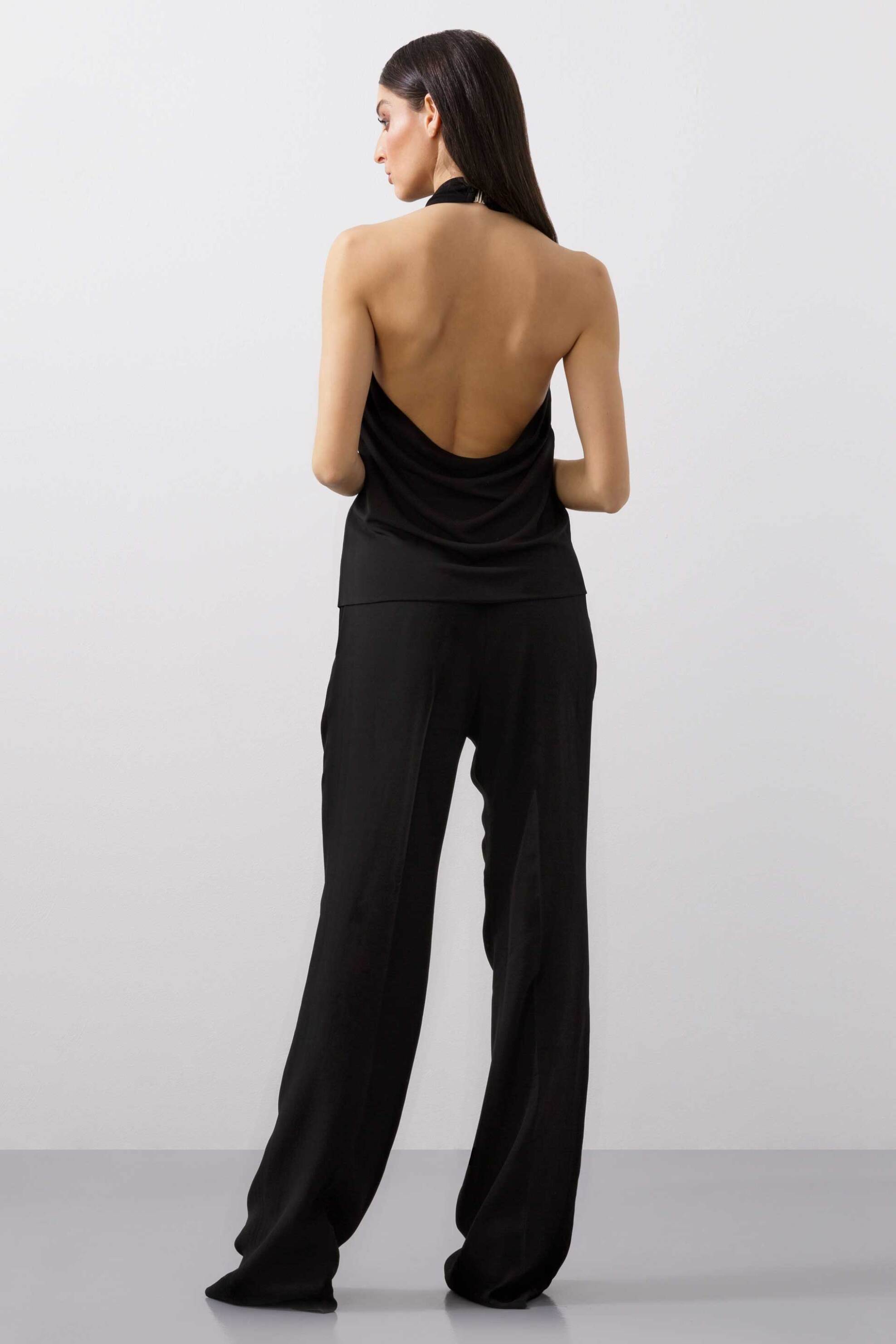 BCBGMAXAZRIA γυναικείο τοπ με ντραπέ ανοιχτή πλάτη - 23SRT238VI02 Μαύρο φωτογραφία