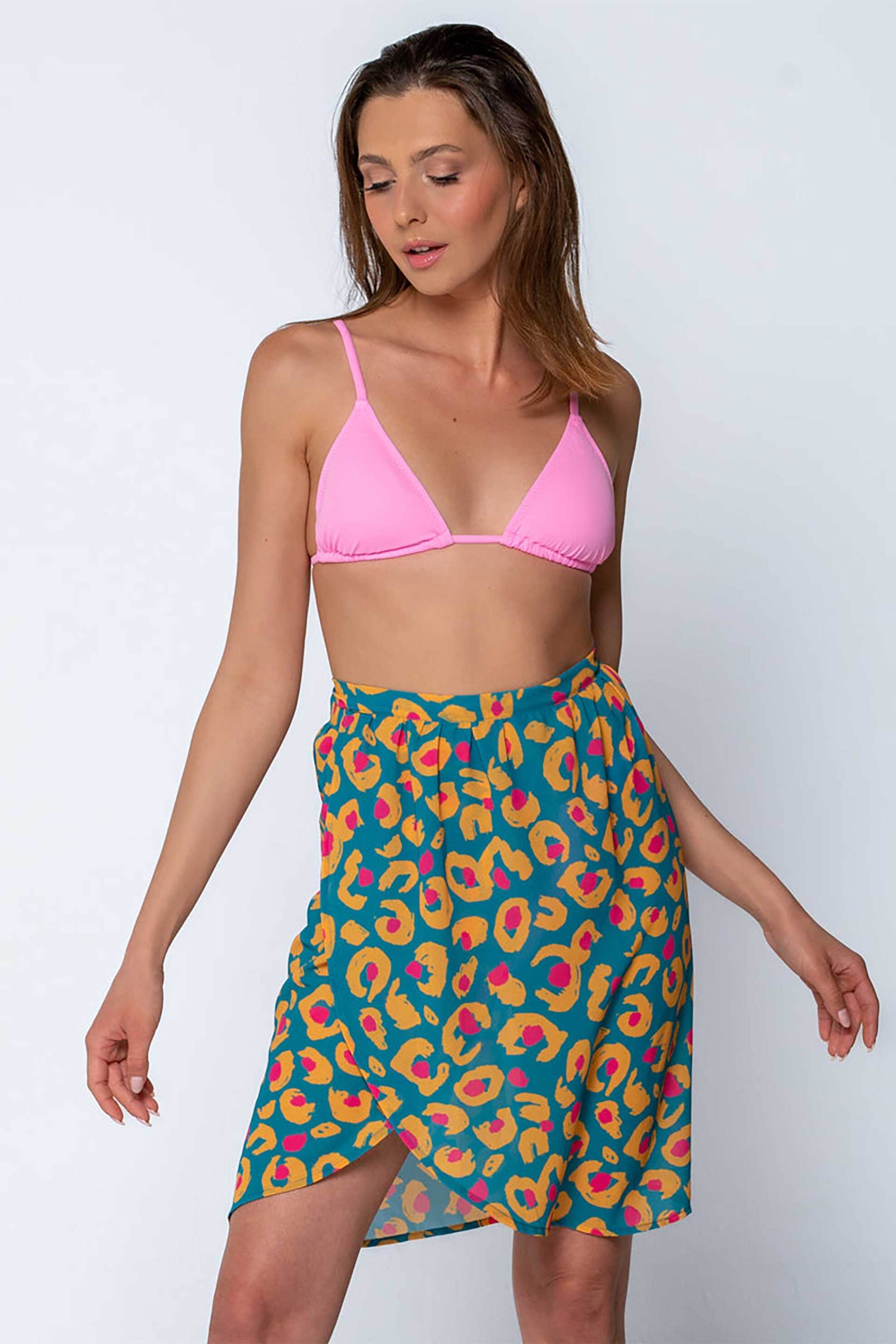 ZEBRAS & LIBRAS Zebras & Libras γυναικείο παρεό με leo print "Leah" - ZL023SS23 Πετρόλ