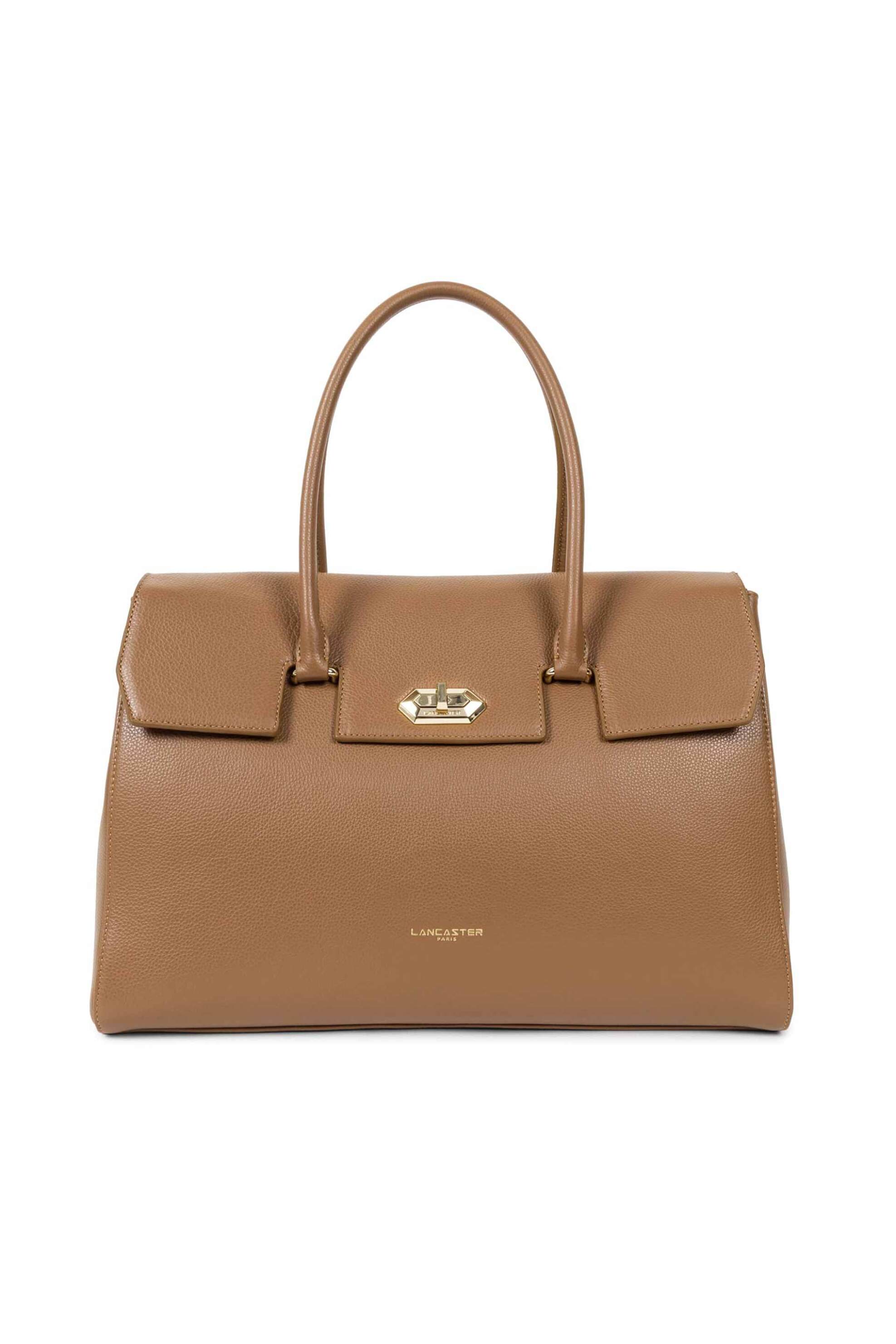 Lancaster γυναικεία δερμάτινη τσάντα ώμου με logo print "Foulonne Milano XL"