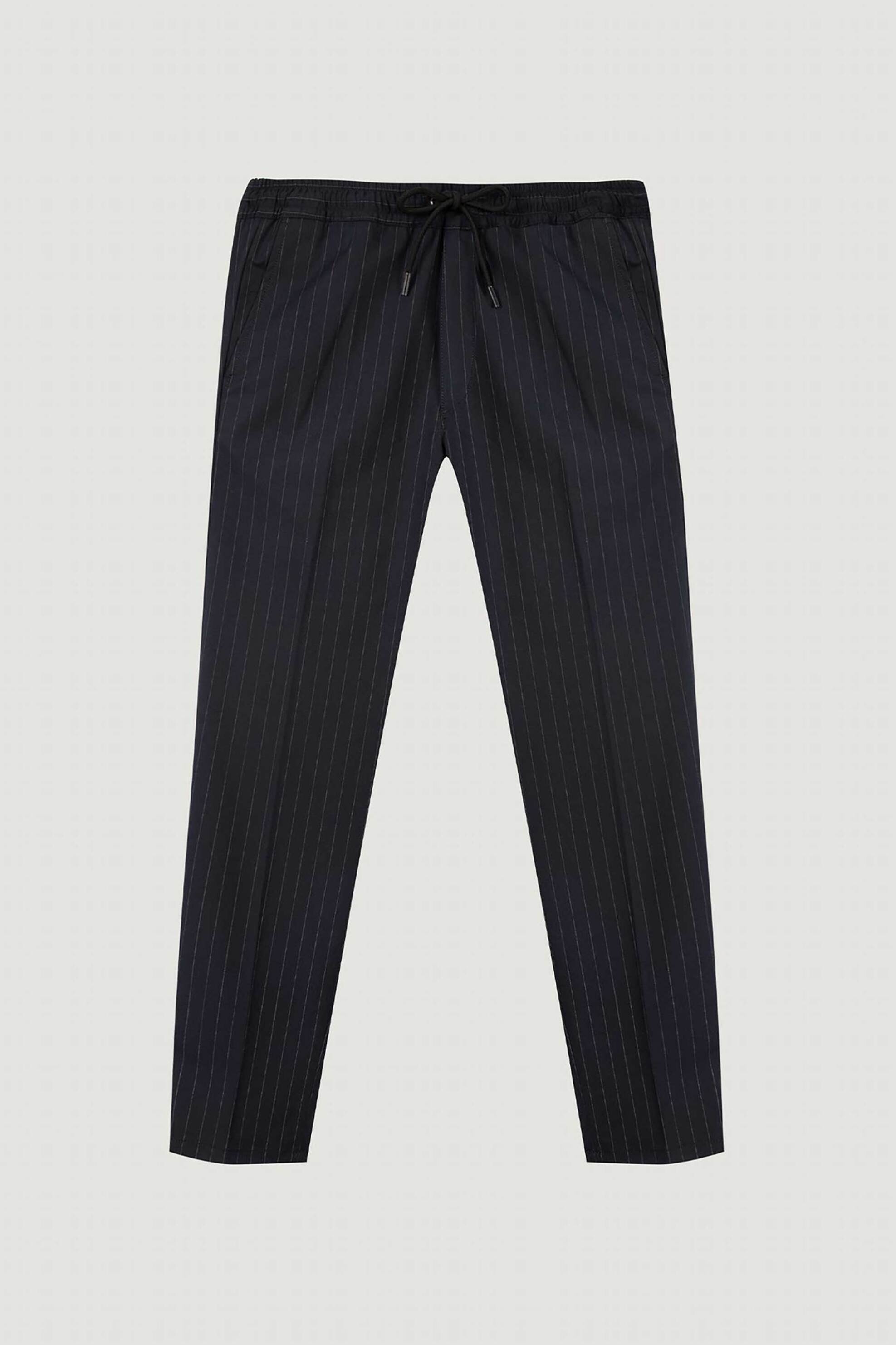 Maison Labiche ανδρικό παντελόνι casual με ελαστική μέση και ριγέ σχέδιο "Arcade" - RMARCADEDNWNB Σκούρο Μπλε φωτογραφία