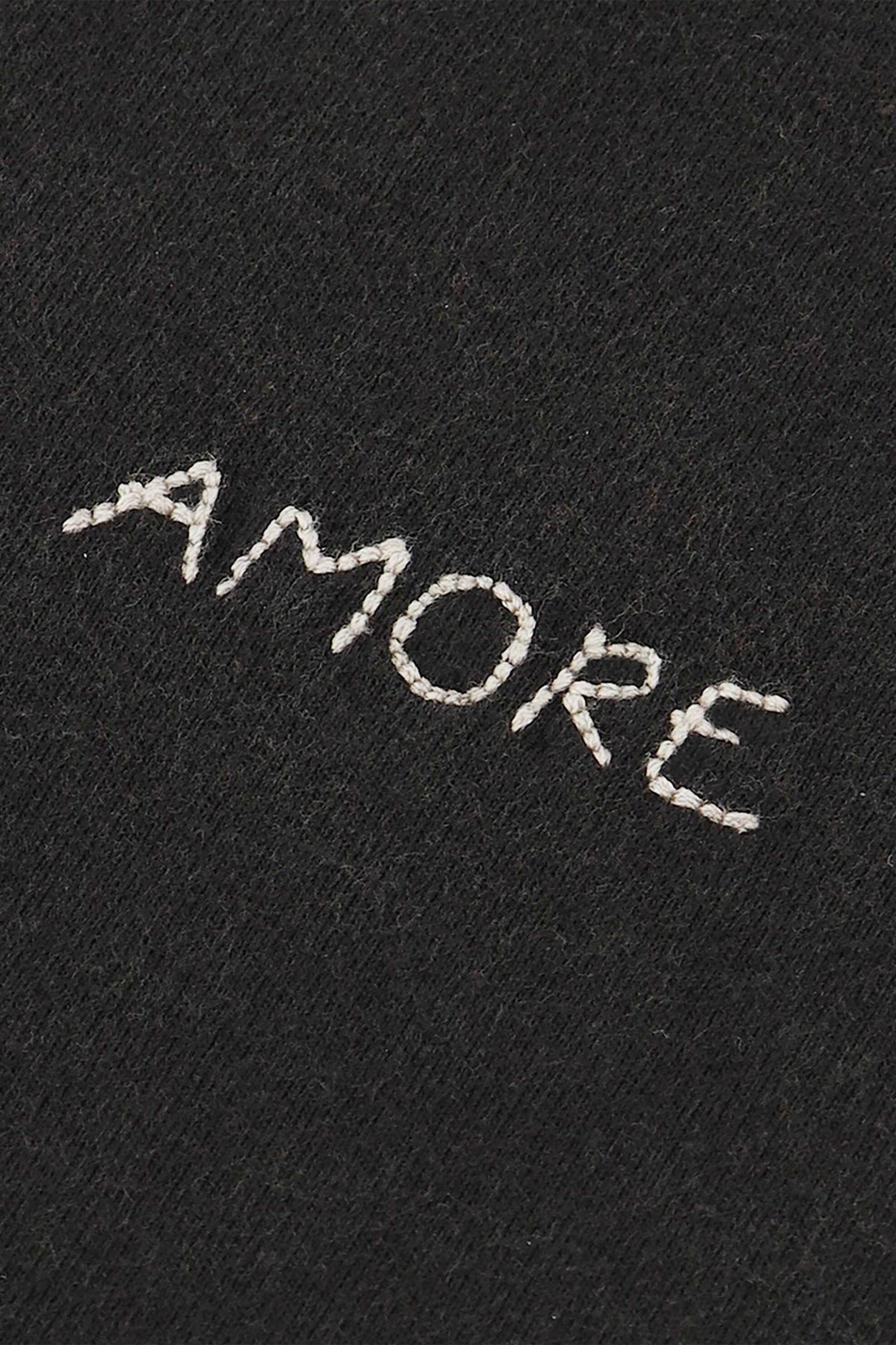 Maison Labiche ανδρικό βαμβακερό T-shirt μονόχρωμο "Amore" - MMPOPINAMORE Ανθρακί φωτογραφία
