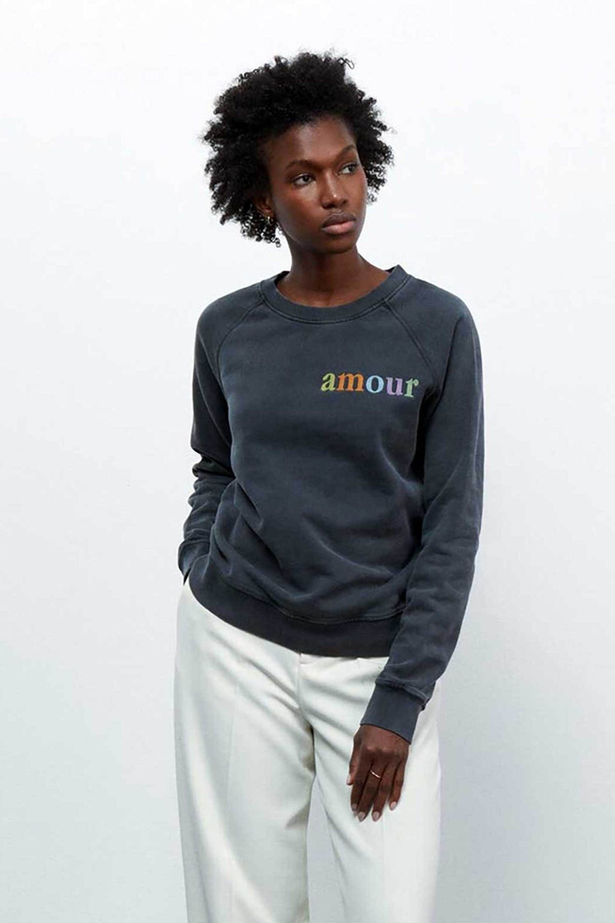 Maison Labiche γυναικείο φούτερ με print στο στήθος "Amour St Ange"