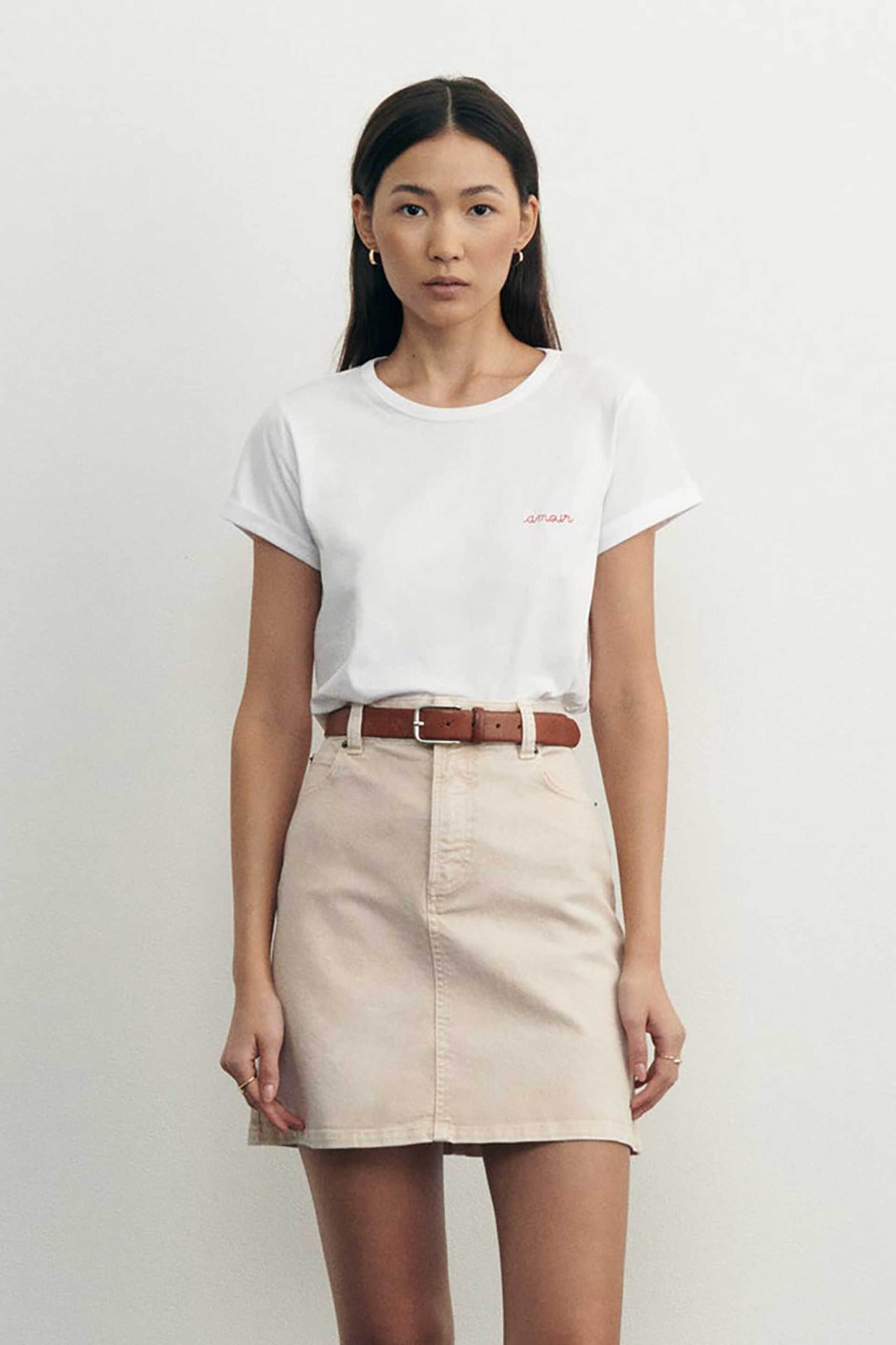 MAISON LABICHE Maison Labiche γυναικείο T-shirt Slim Fit "Amour Poitou" - KWTAMOUR Λευκό