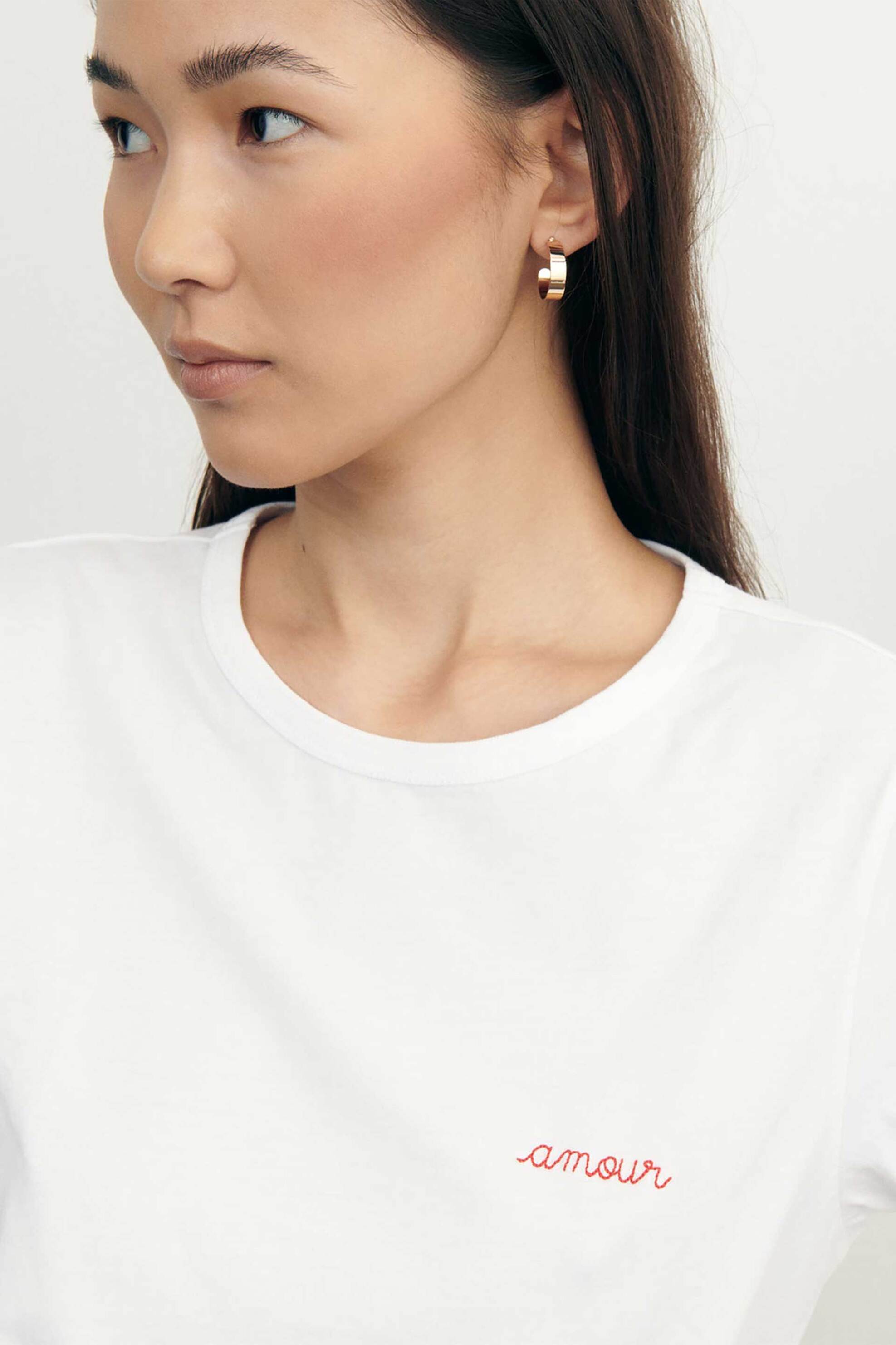 Maison Labiche γυναικείο T-shirt Slim Fit "Amour Poitou" - KWTAMOUR Λευκό φωτογραφία