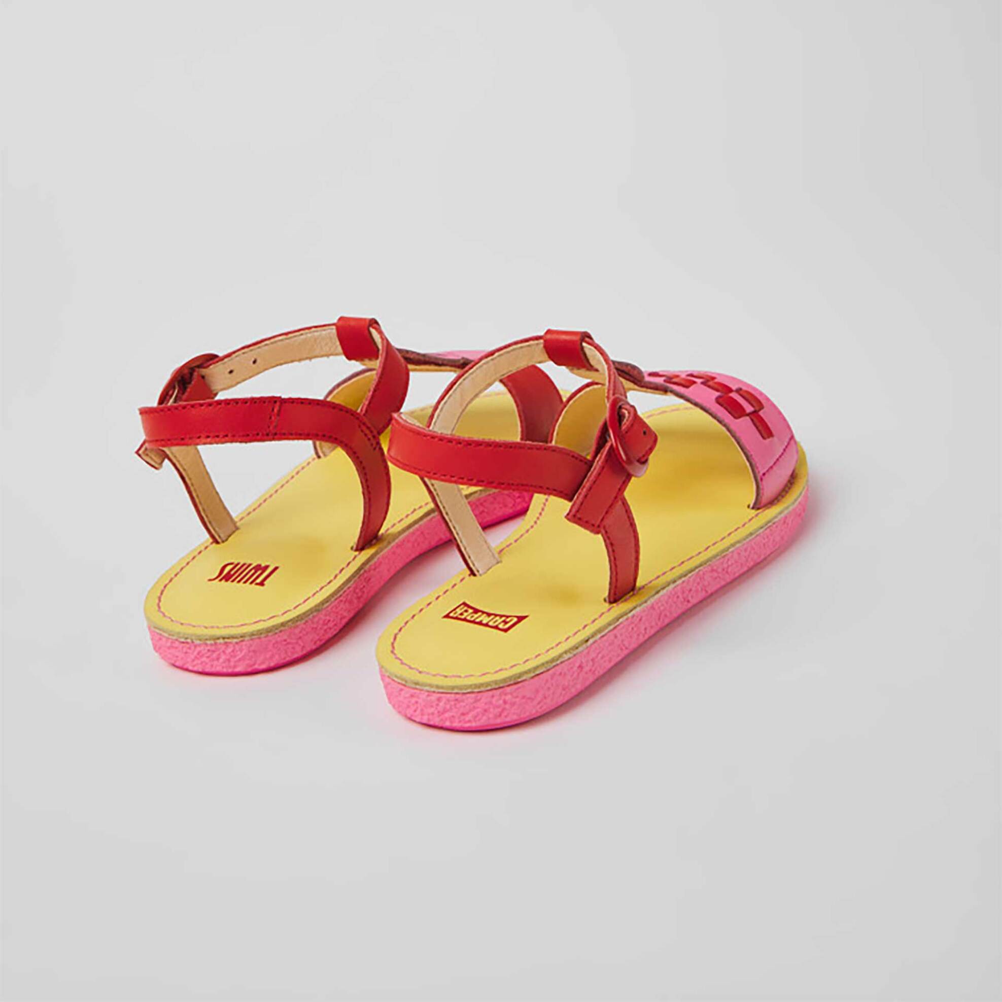 Camper Παιδικά Δερμάτινα Πέδιλα Colorblocked Miko Twins (28-34) - K800535-001-1 Κόκκινο