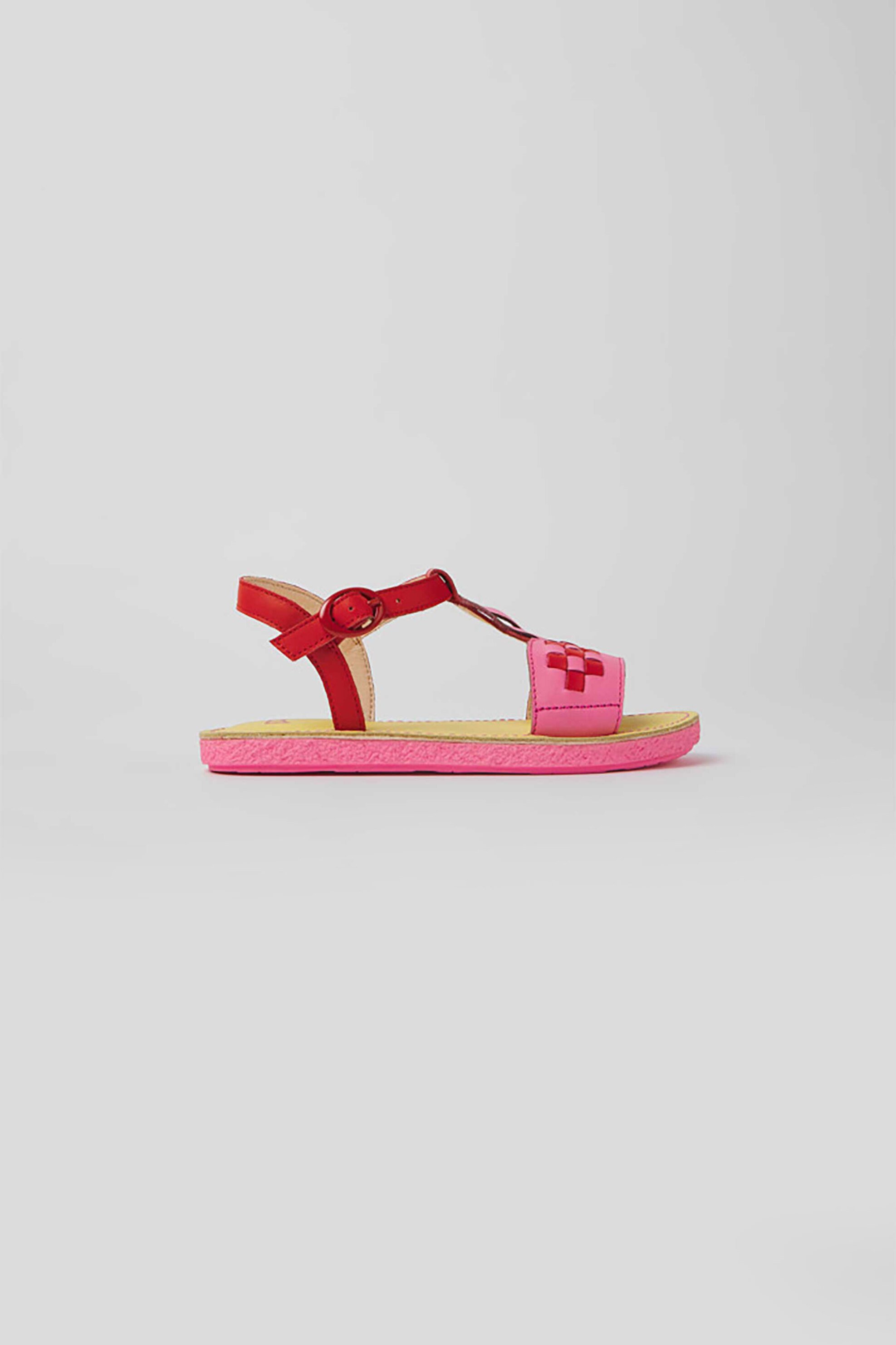 Camper βρεφικά δερμάτινα πέδιλα colorblocked "Miko Twins" (26-27) - K800535-001 Κόκκινο