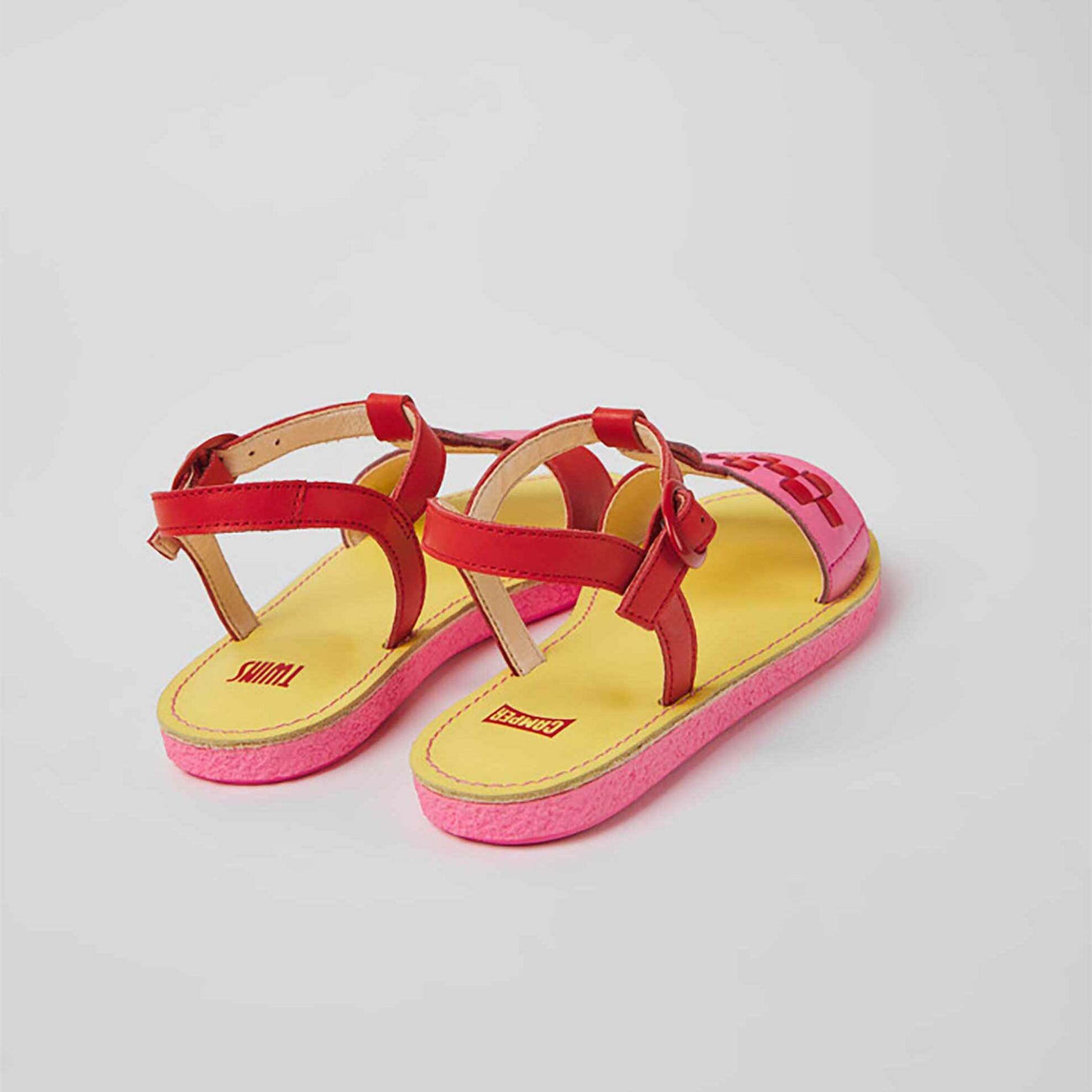 Camper Βρεφικά Δερμάτινα Πέδιλα Colorblocked Miko Twins (26-27) - K800535-001 Κόκκινο
