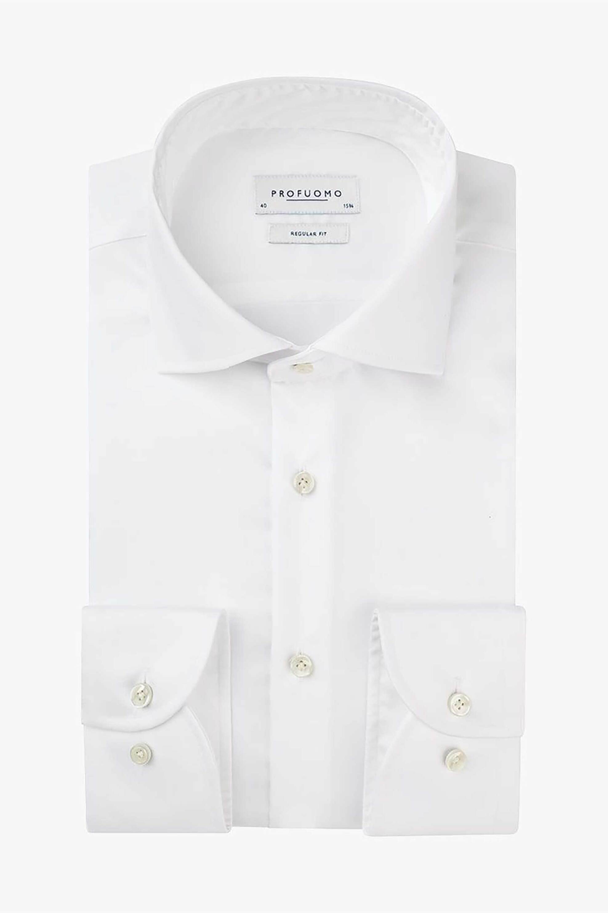 PROFUOMO Profuomo ανδρικό πουκάμισο μονόχρωμο Regular Fit - PP0H0A004 Λευκό