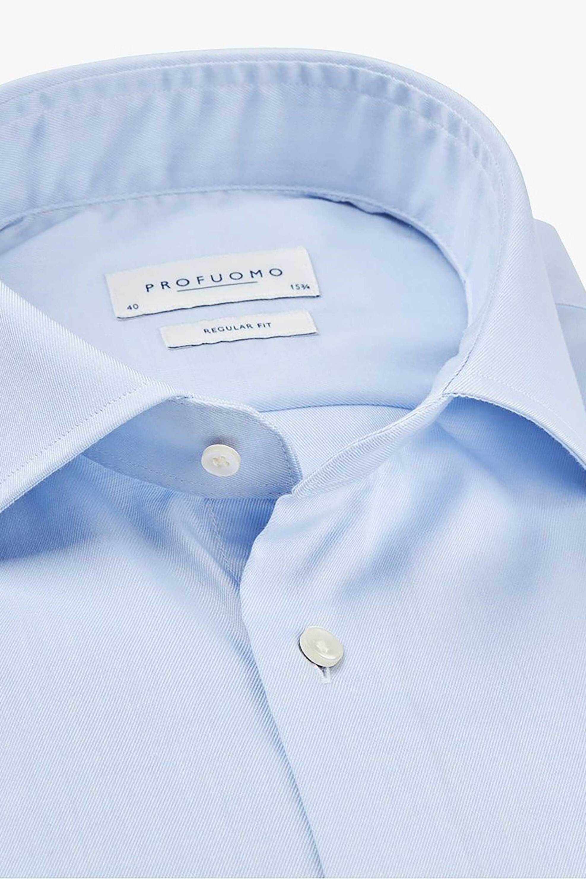 Profuomo ανδρικό πουκάμισο μονόχρωμο Regular Fit - PP0H0A005 Μπλε Ανοιχτό φωτογραφία
