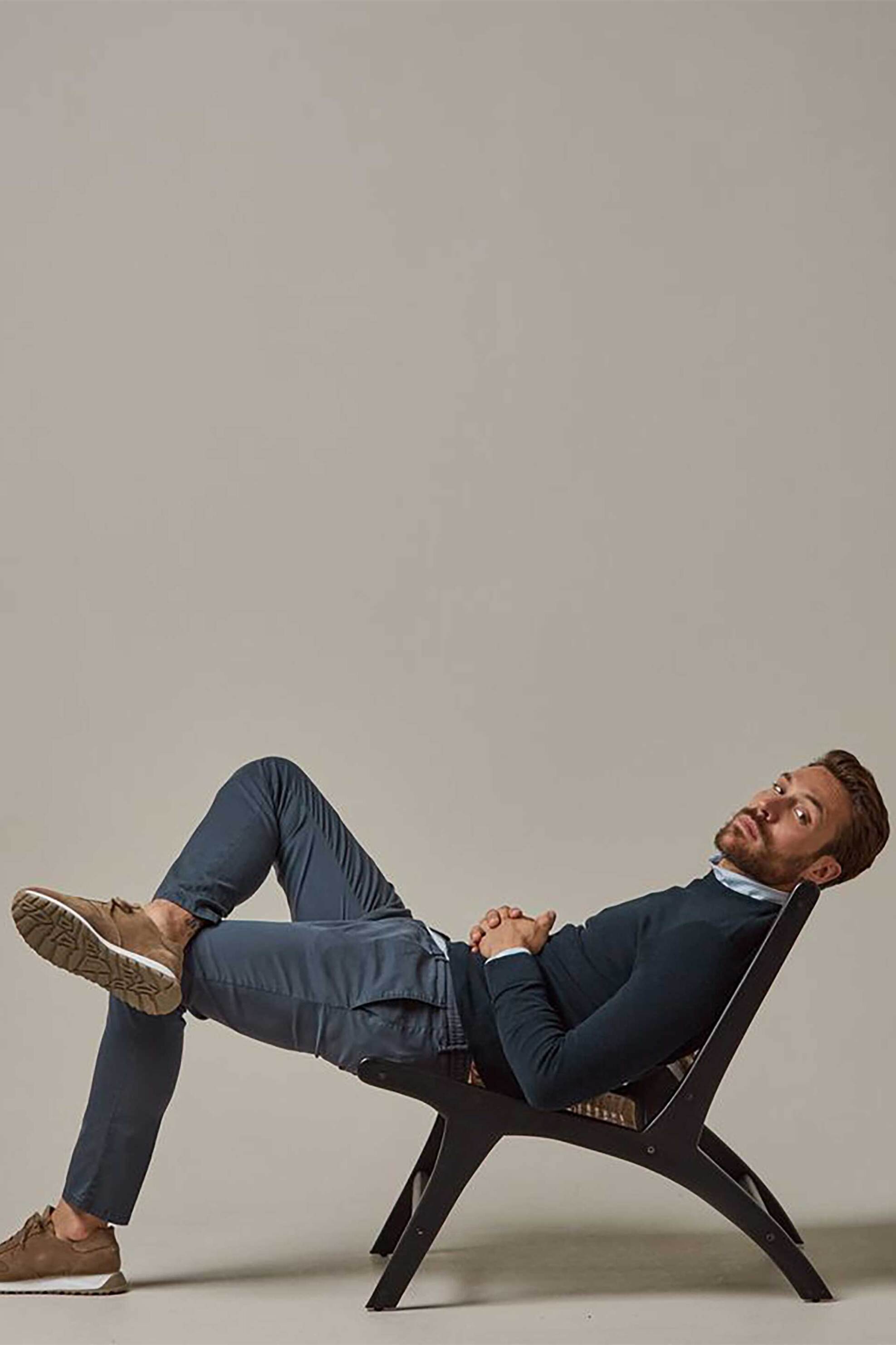 Profuomo ανδρικό πουλόβερ μονόχρωμο - PP2J00007C Σκούρο Μπλε φωτογραφία