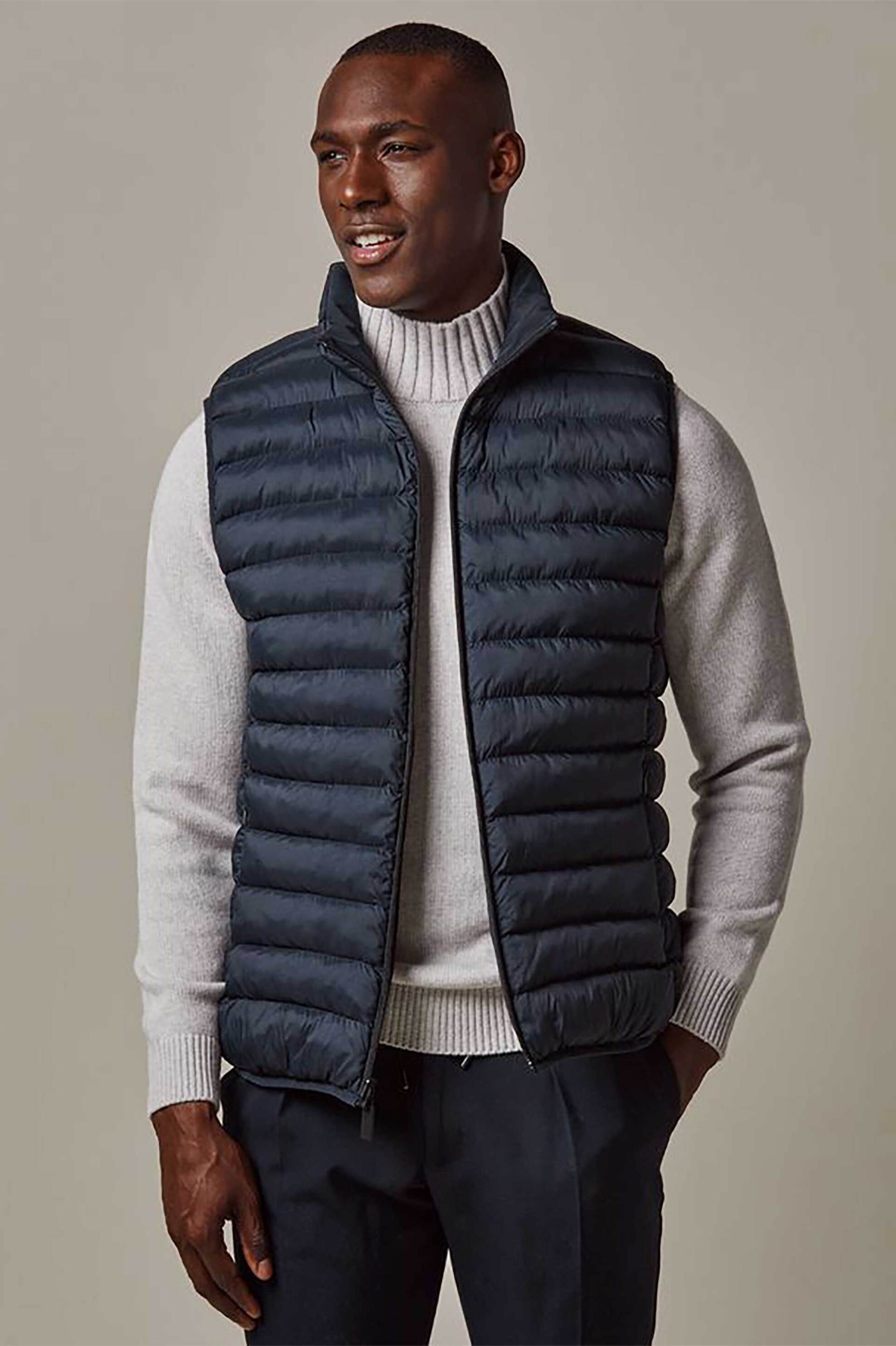 Profuomo ανδρικό αμάνικο μπουφάν αδιάβροχο διπλής όψης - PPUU30002A Σκούρο Μπλε