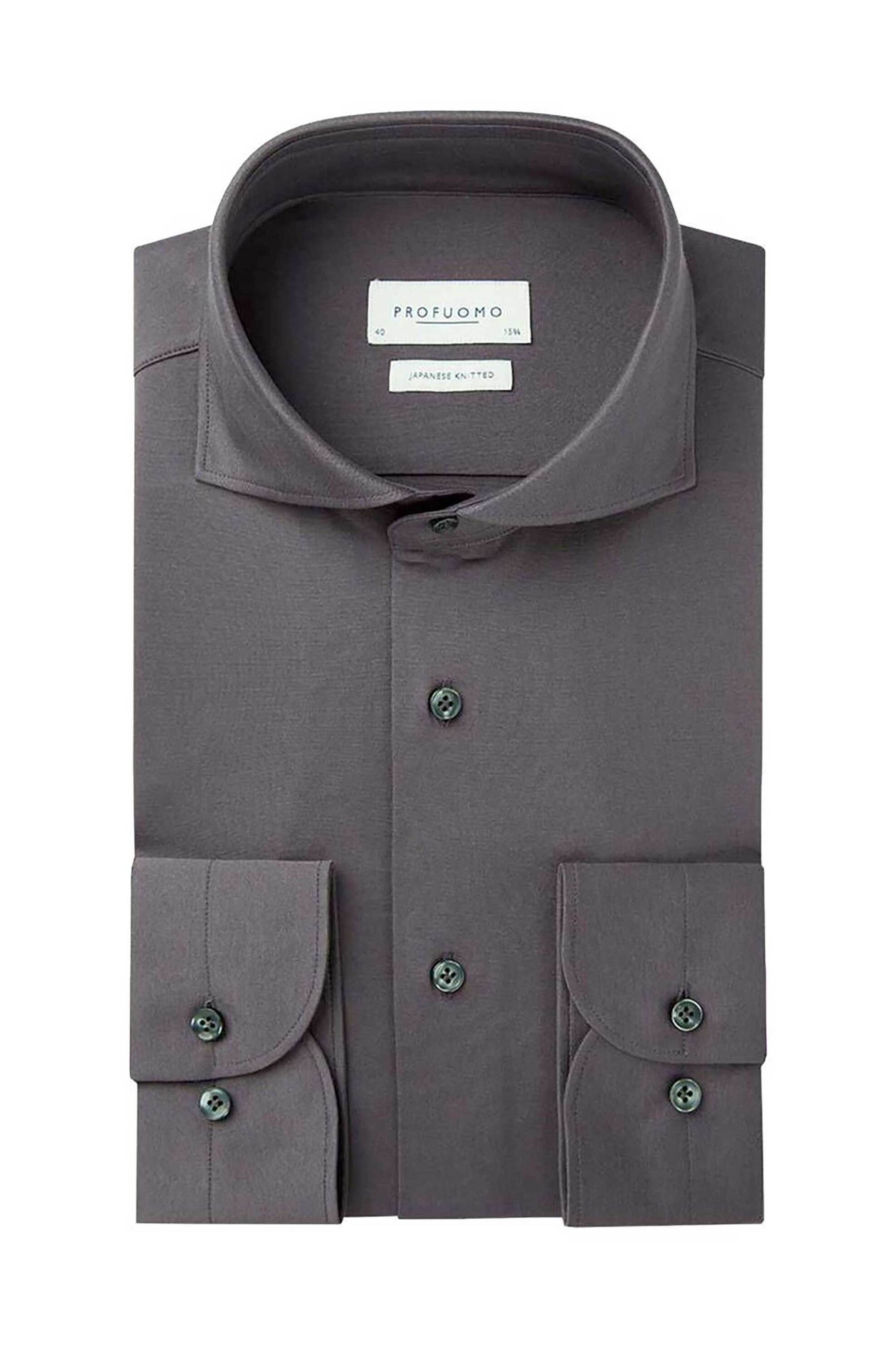 Profuomo ανδρικό πουκάμισο Japanese knitted Slim Fit - PPUH30050F Μοβ