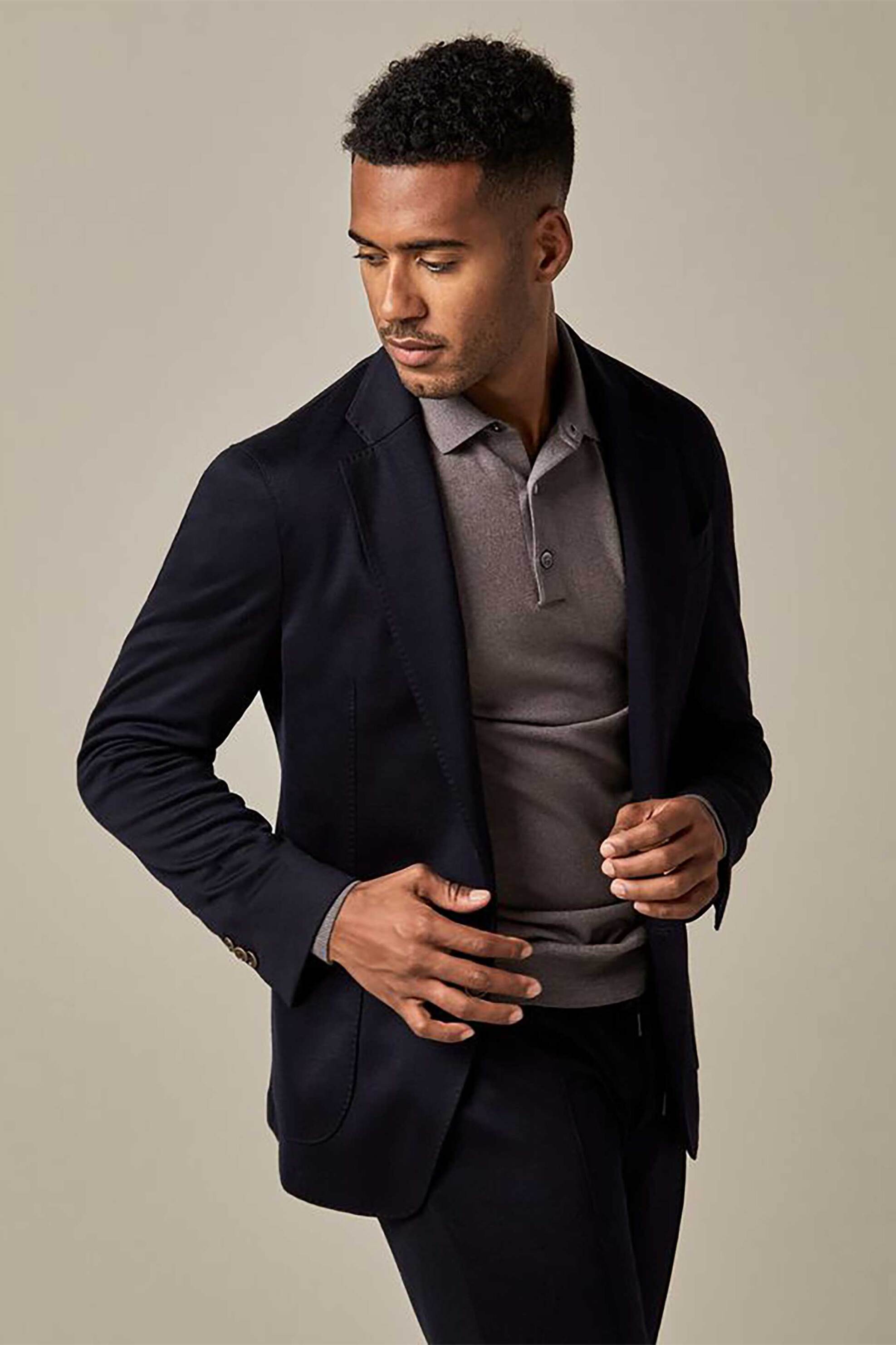 Profuomo ανδρικό μάλλινο σακάκι μονόχρωμο - PPUP30004A Μπλε Σκούρο