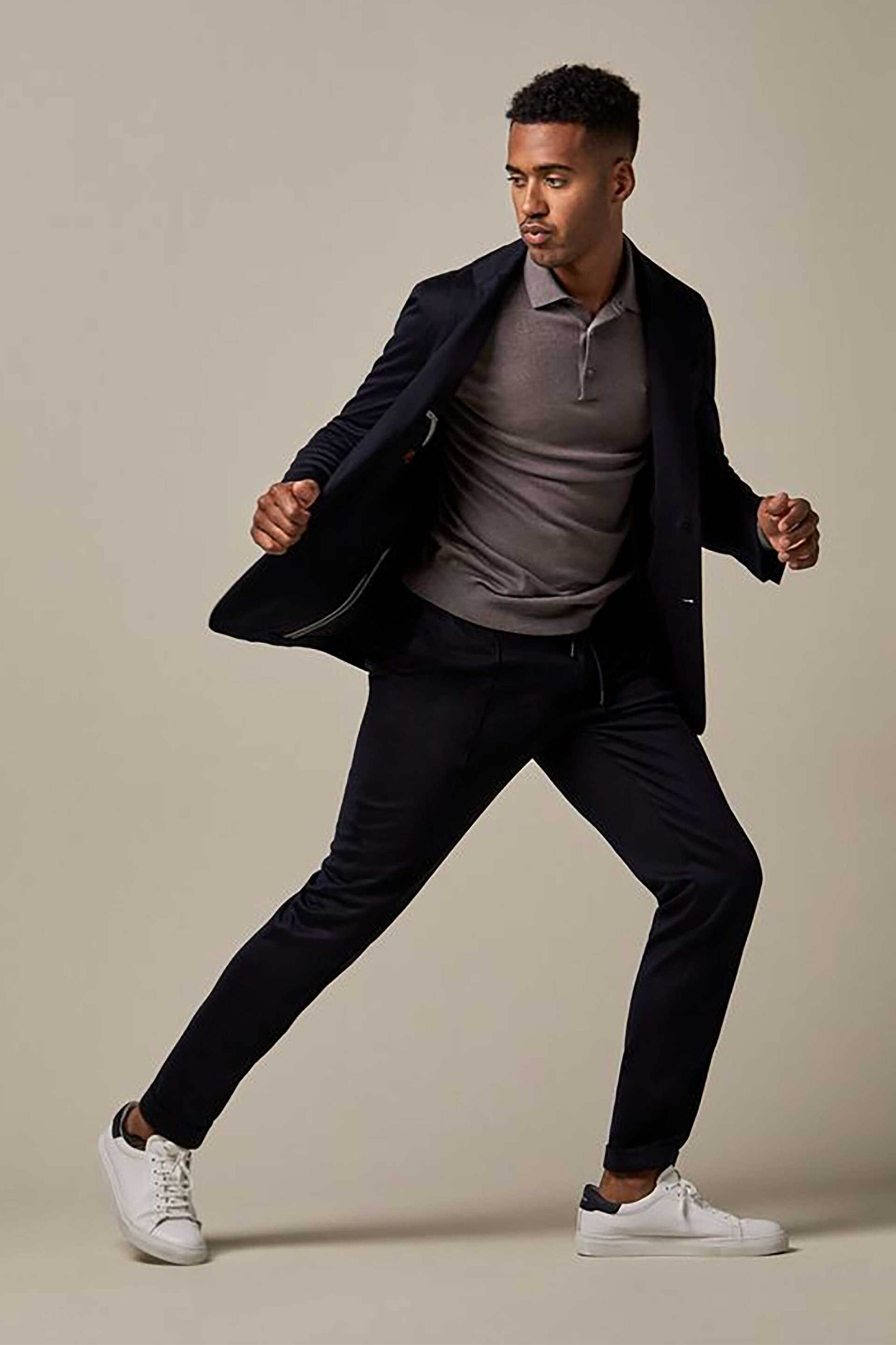 Profuomo ανδρικό μάλλινο σακάκι μονόχρωμο - PPUP30004A Μπλε Σκούρο φωτογραφία