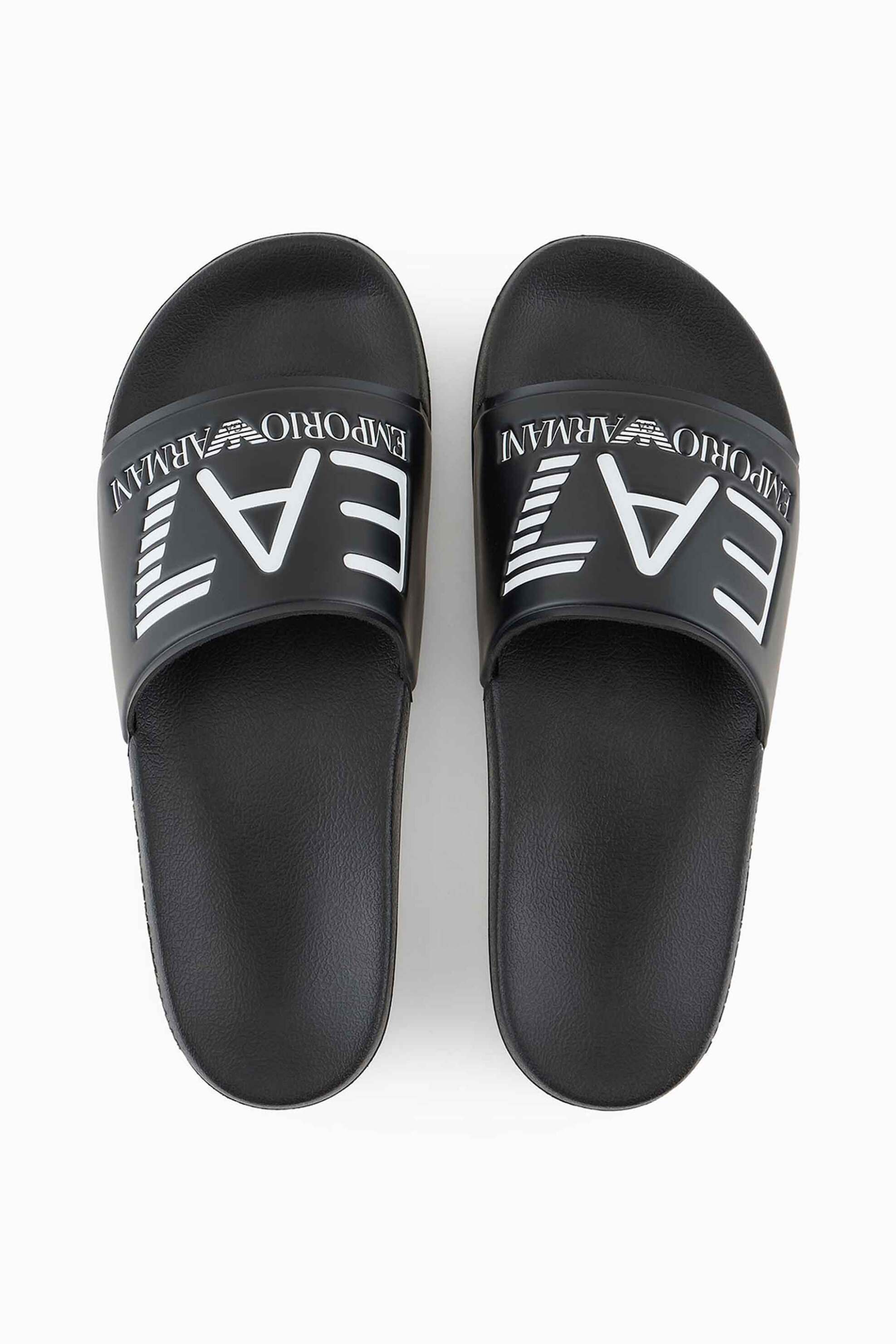 EA7 ανδρικές σαγιονάρες με ανάγλυφο contrast logo - 7X000108AF15118 Μαύρο