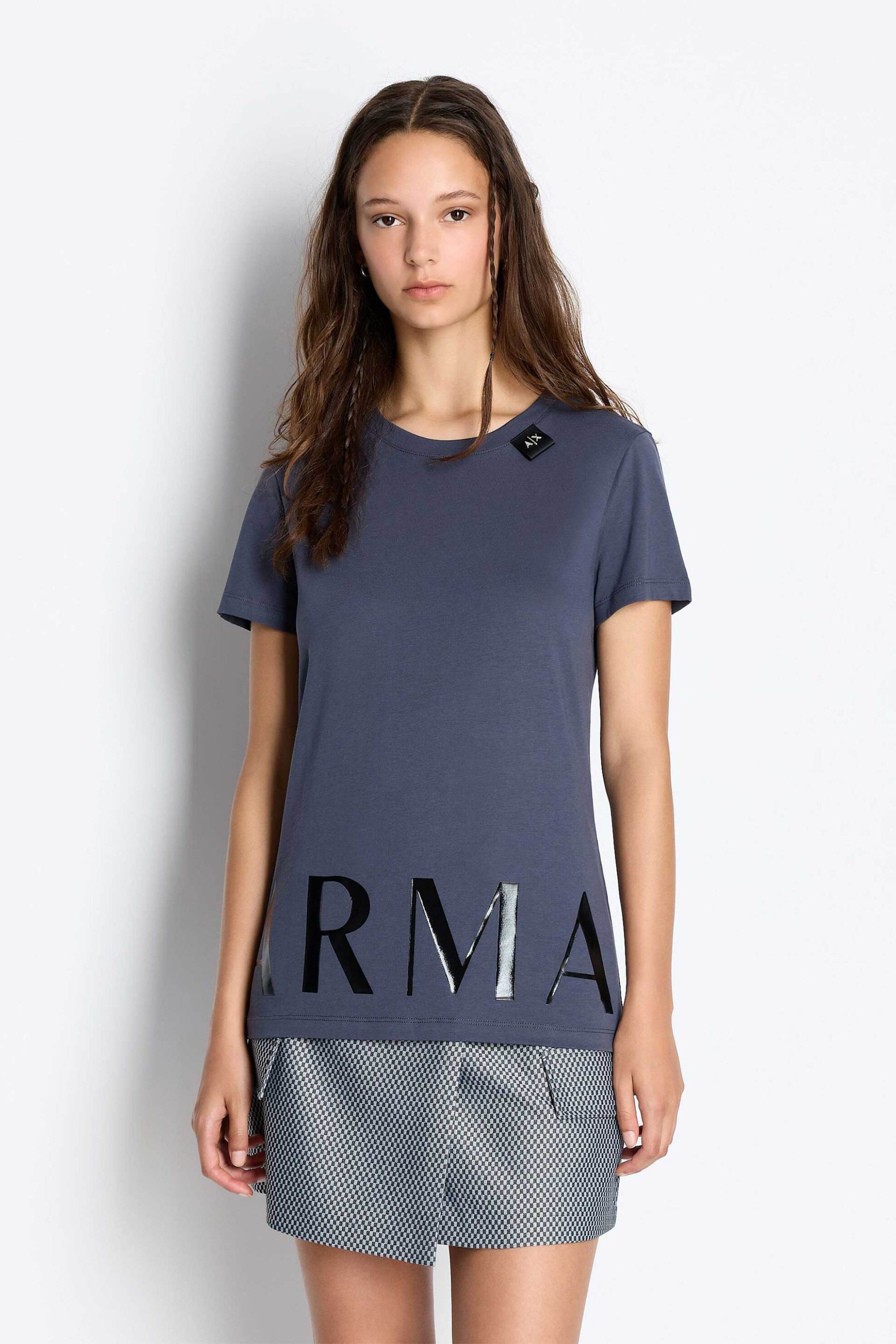 ARMANI EXCHANGE Armani Exchange γυναικείο T-shirt με logo print - 6RYT33YJ3RZ Ανθρακί