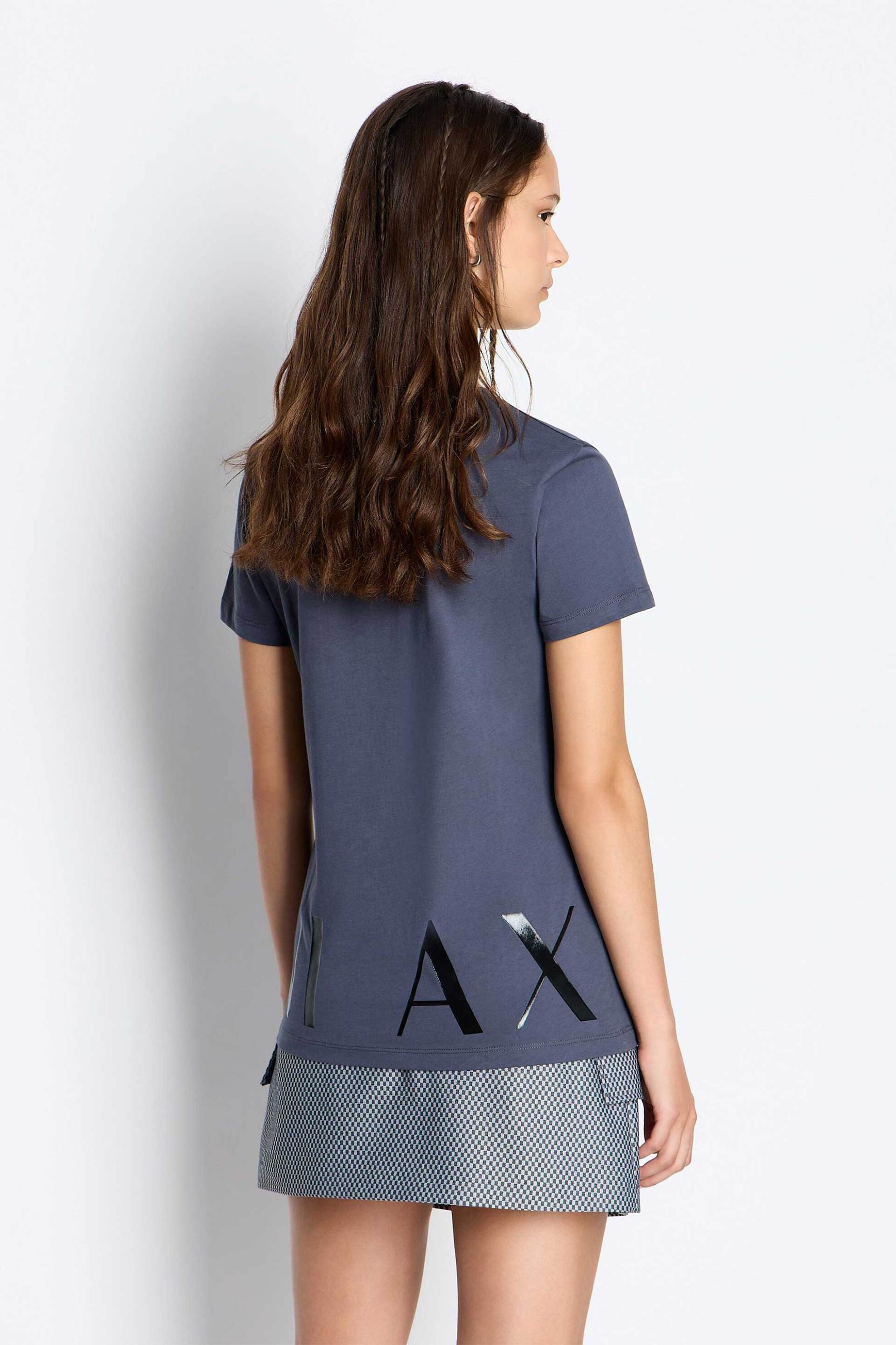 Armani Exchange γυναικείο T-shirt με logo print - 6RYT33YJ3RZ Ανθρακί φωτογραφία