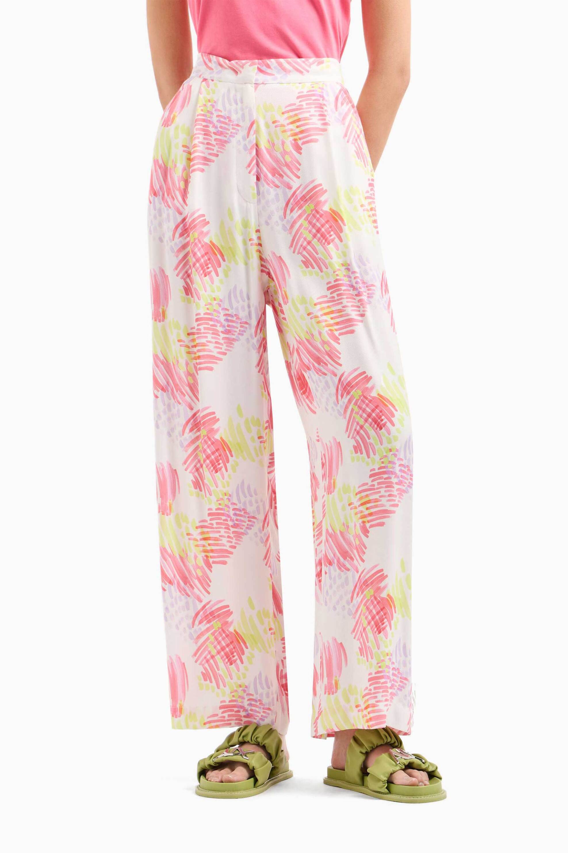 Armani Exchange γυναικεία παντελόνα με εμπριμέ print - 3DYP24YN5TZ Ροζ φωτογραφία