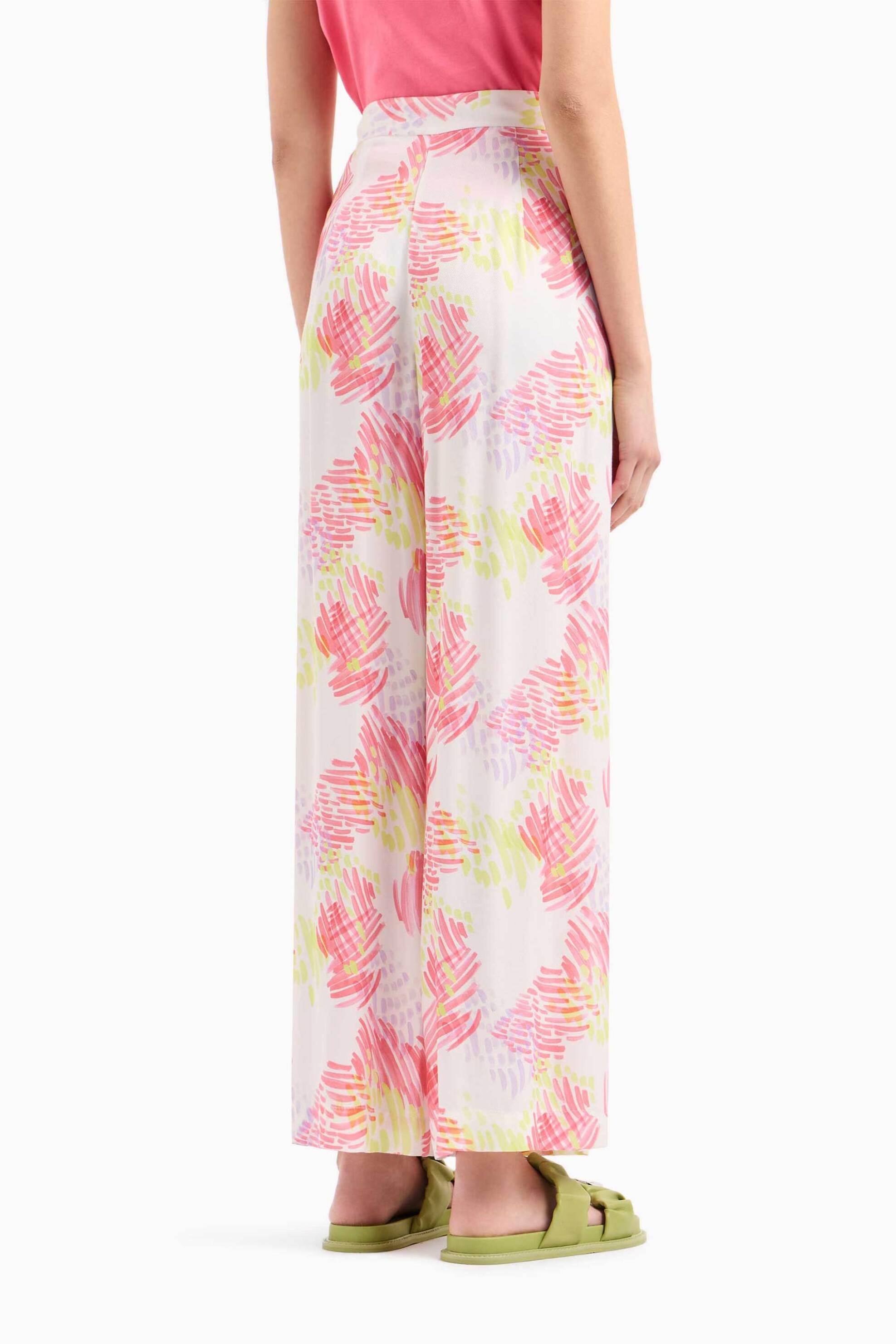 Armani Exchange γυναικεία παντελόνα με εμπριμέ print - 3DYP24YN5TZ Ροζ φωτογραφία