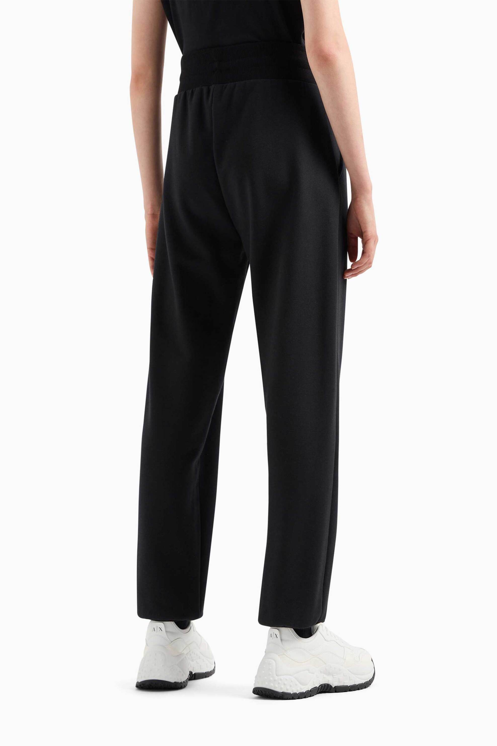 Armani Exchange γυναικείο παντελόνι φόρμας με λογότυπο και στρας - 3DYP75YJFEZ Μαύρο φωτογραφία