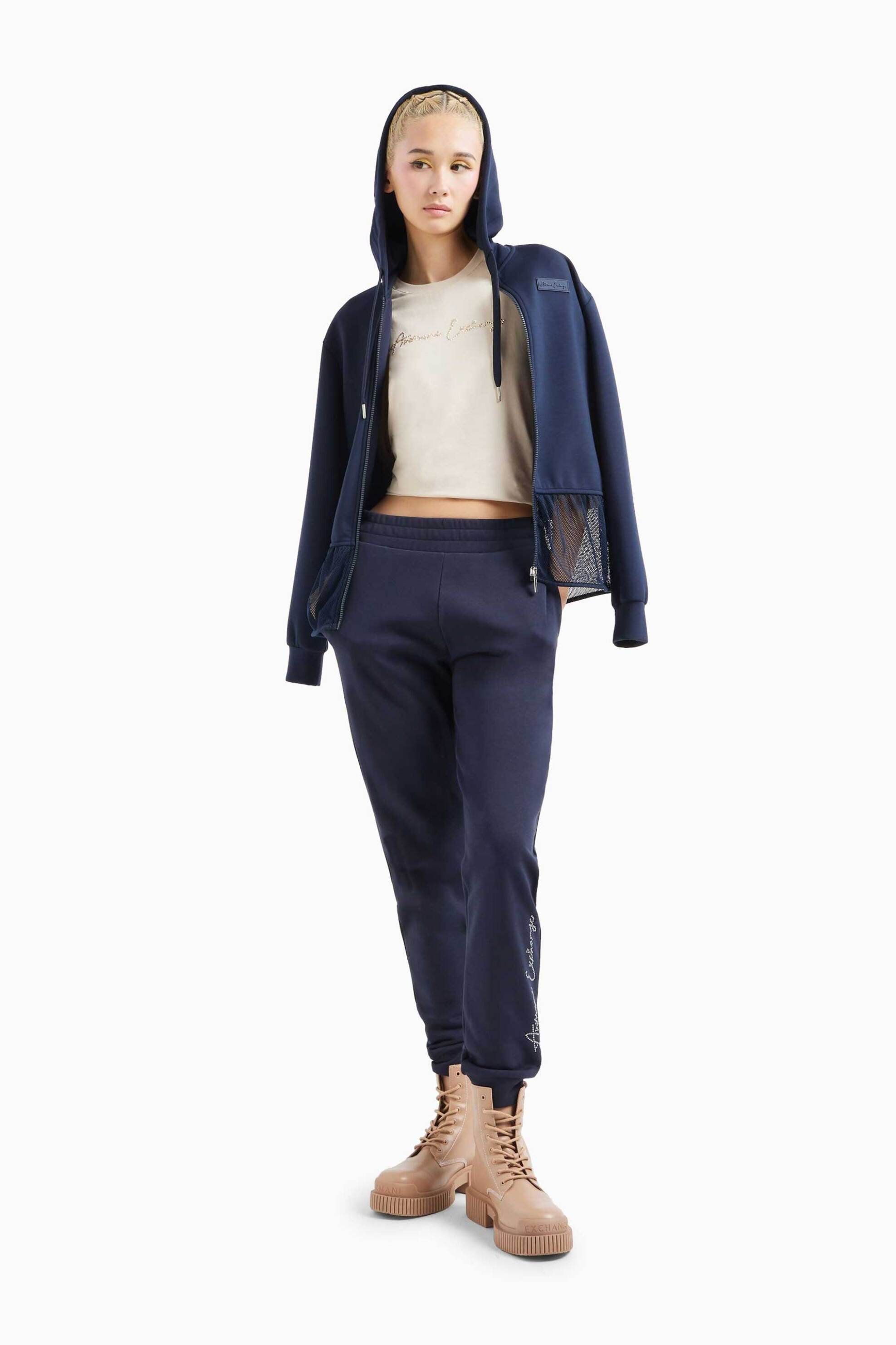 Armani Exchange γυναικείο παντελόνι φόρμας με λογότυπο στο κάτω μέρος | XL