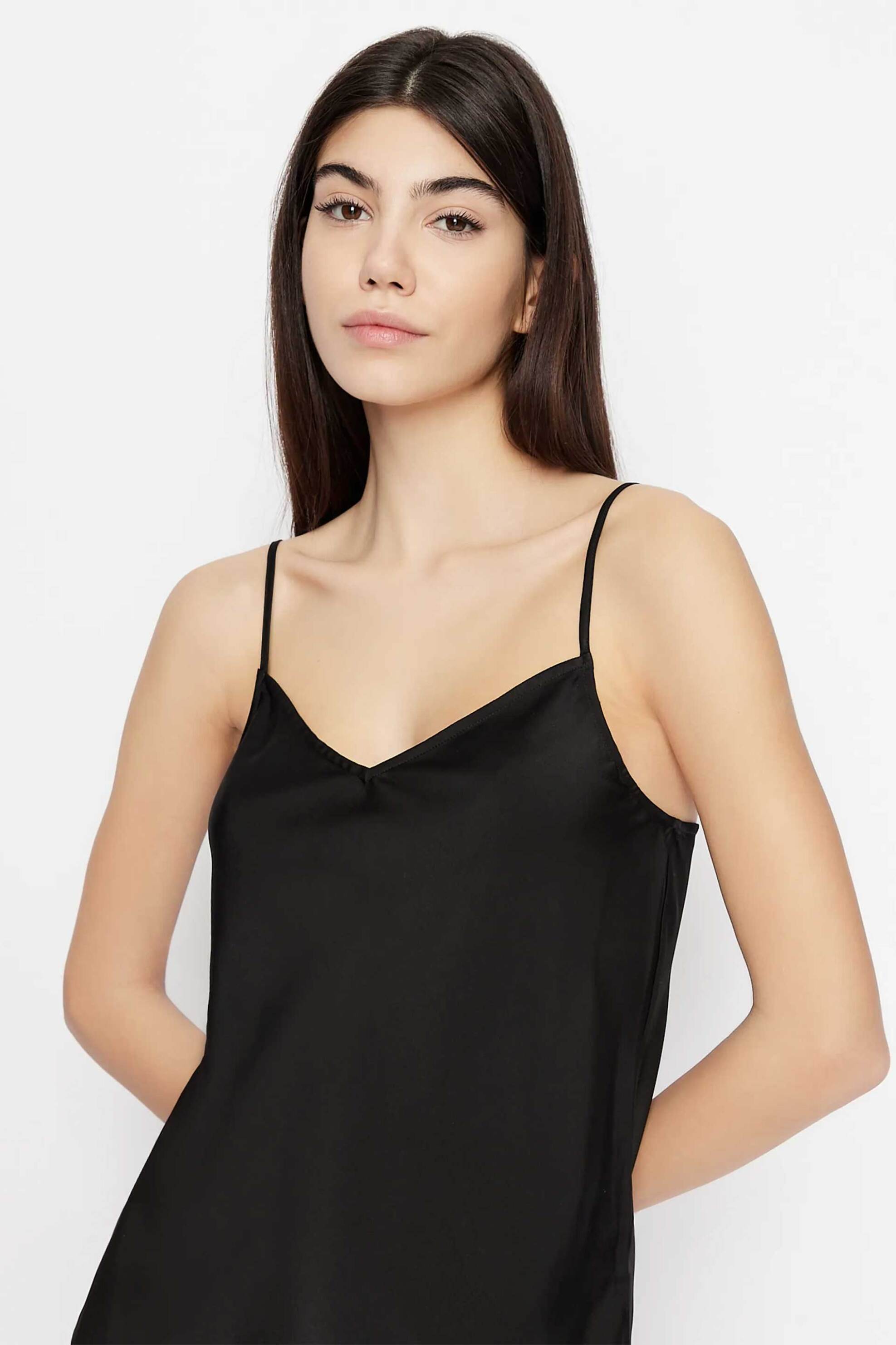 ARMANI EXCHANGE Armani Exchange γυναικείο τοπ με λεπτά τιραντάκια - 8NYH05YNZ5Z Μαύρο