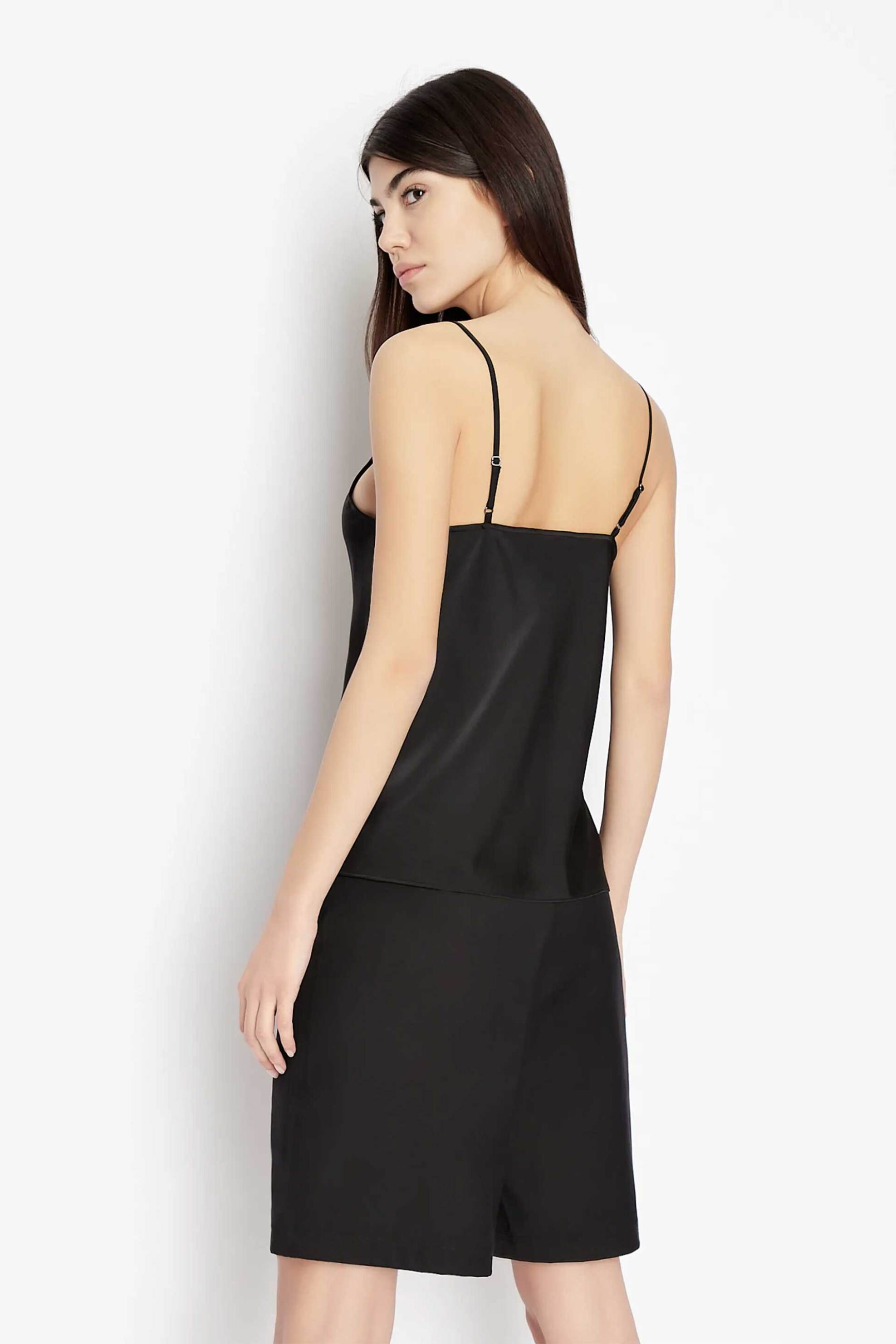 Armani Exchange γυναικείο τοπ με λεπτά τιραντάκια - 8NYH05YNZ5Z Μαύρο φωτογραφία