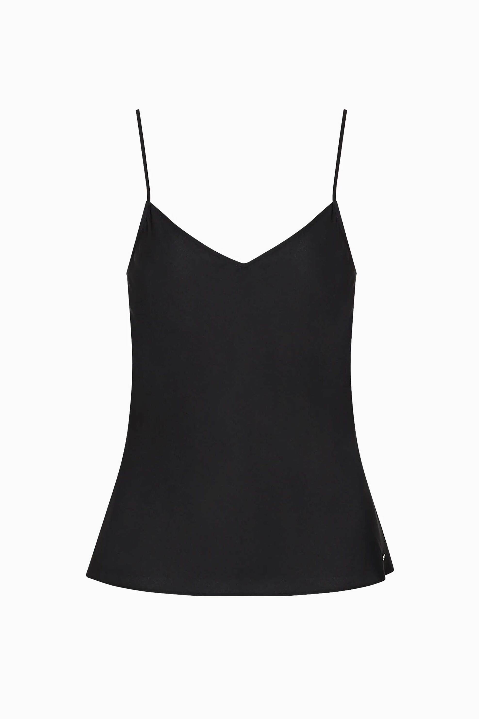 Armani Exchange γυναικείο τοπ με λεπτά τιραντάκια - 8NYH05YNZ5Z Μαύρο φωτογραφία
