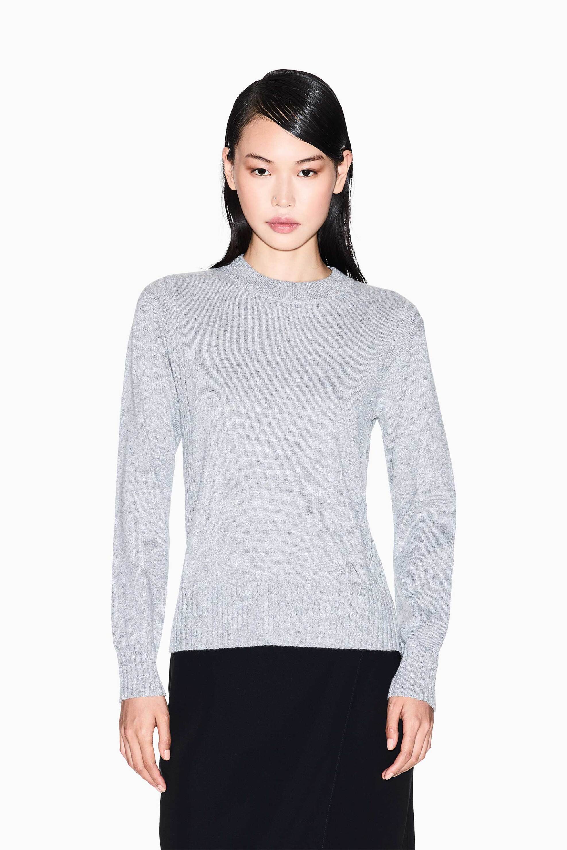 Armani Exchange γυναικείο πουλόβερ με κεντημένο λογότυπο και κασμίρι Regular Fit