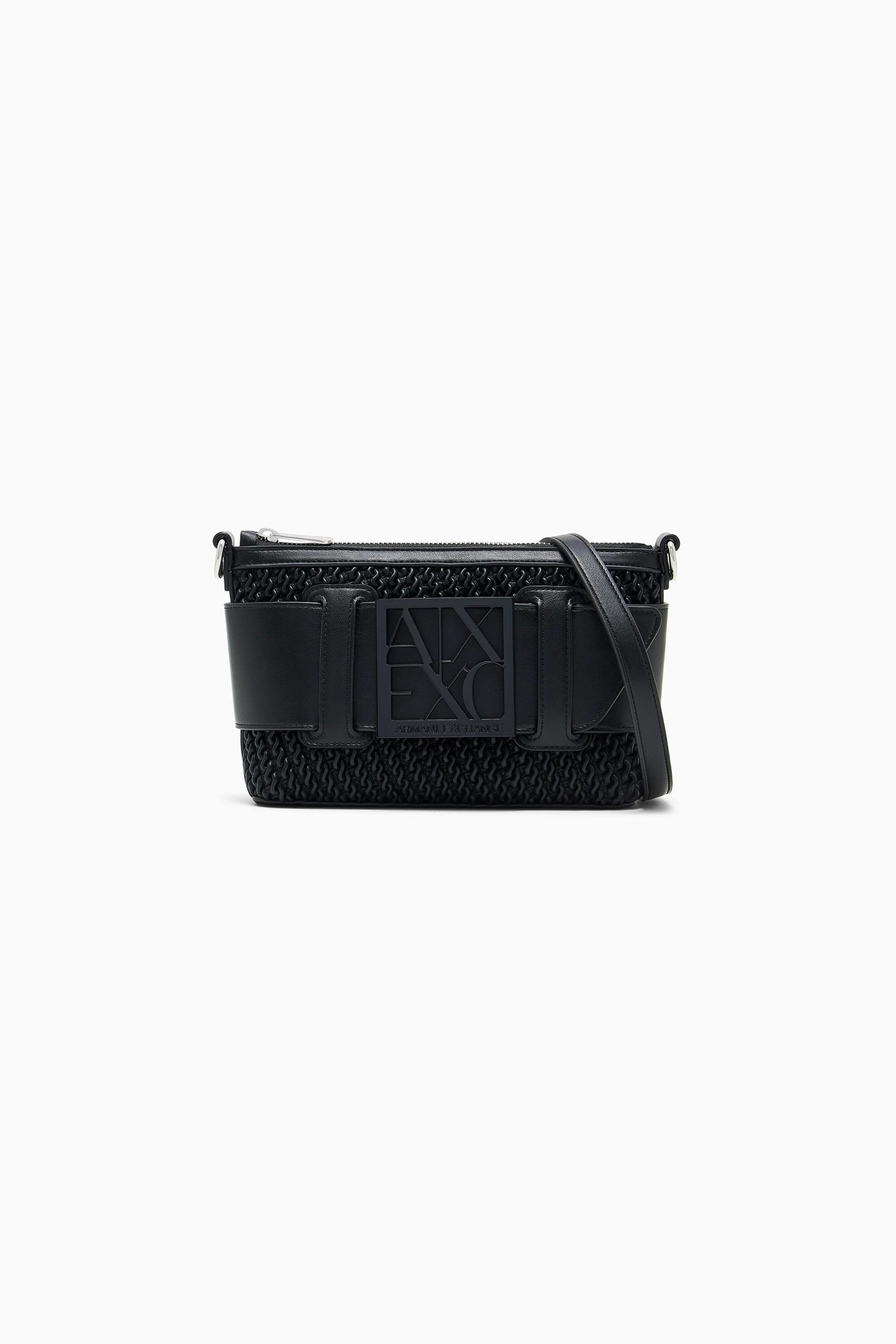 Armani Exchange γυναικεία τσάντα ώμου με ανάγλυφο λογότυπο - XW000921AF26444 Μαύρο