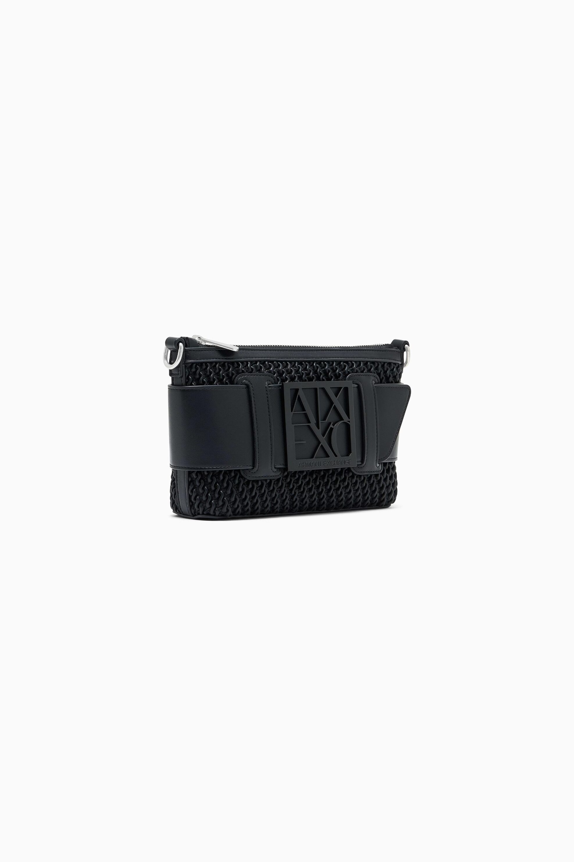 Armani Exchange γυναικεία τσάντα ώμου με ανάγλυφο λογότυπο - XW000921AF26444 Μαύρο