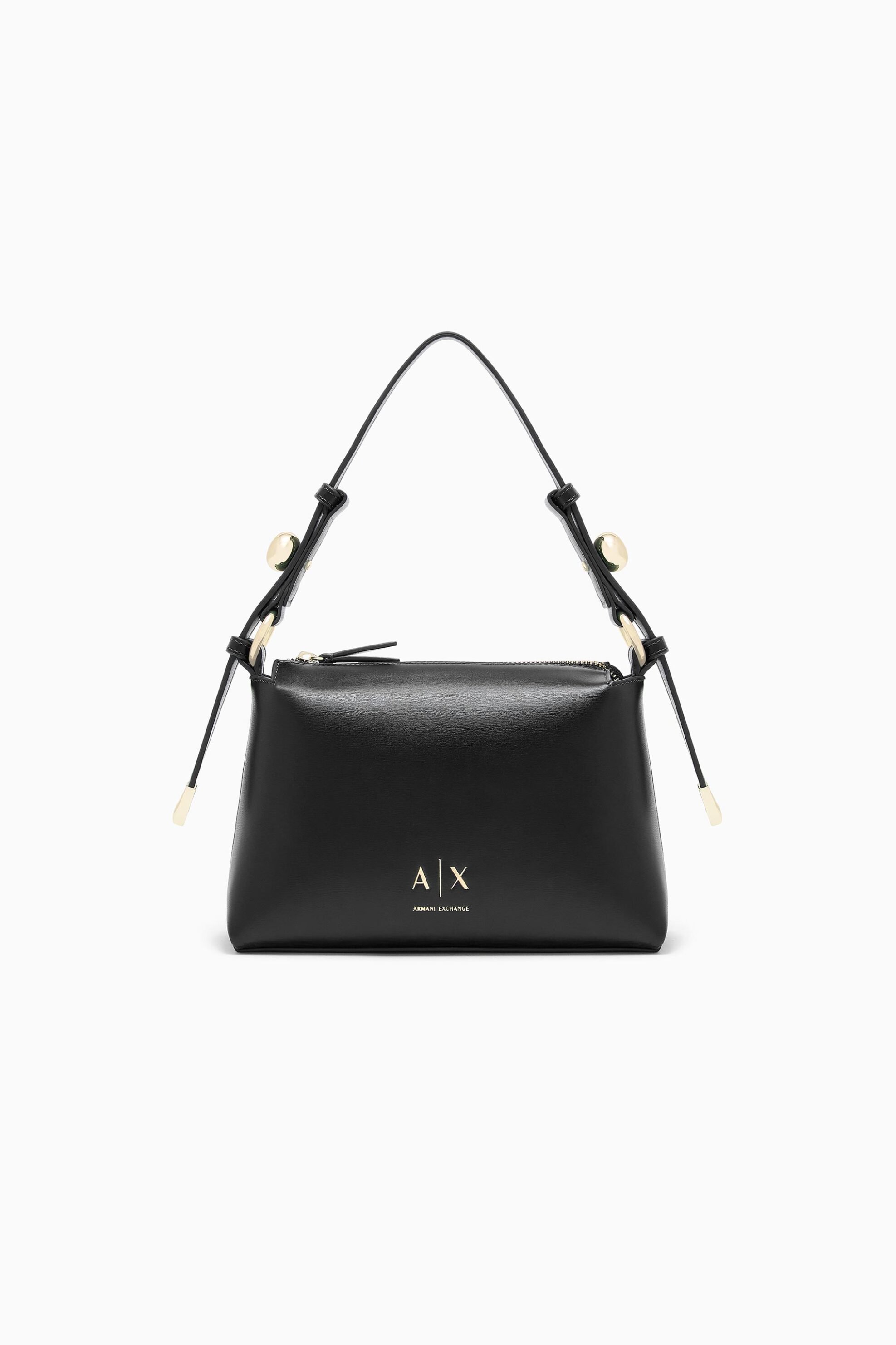 Armani Exchange γυναικεία τσάντα ώμου με monogram - XW002990AF26452 Μαύρο
