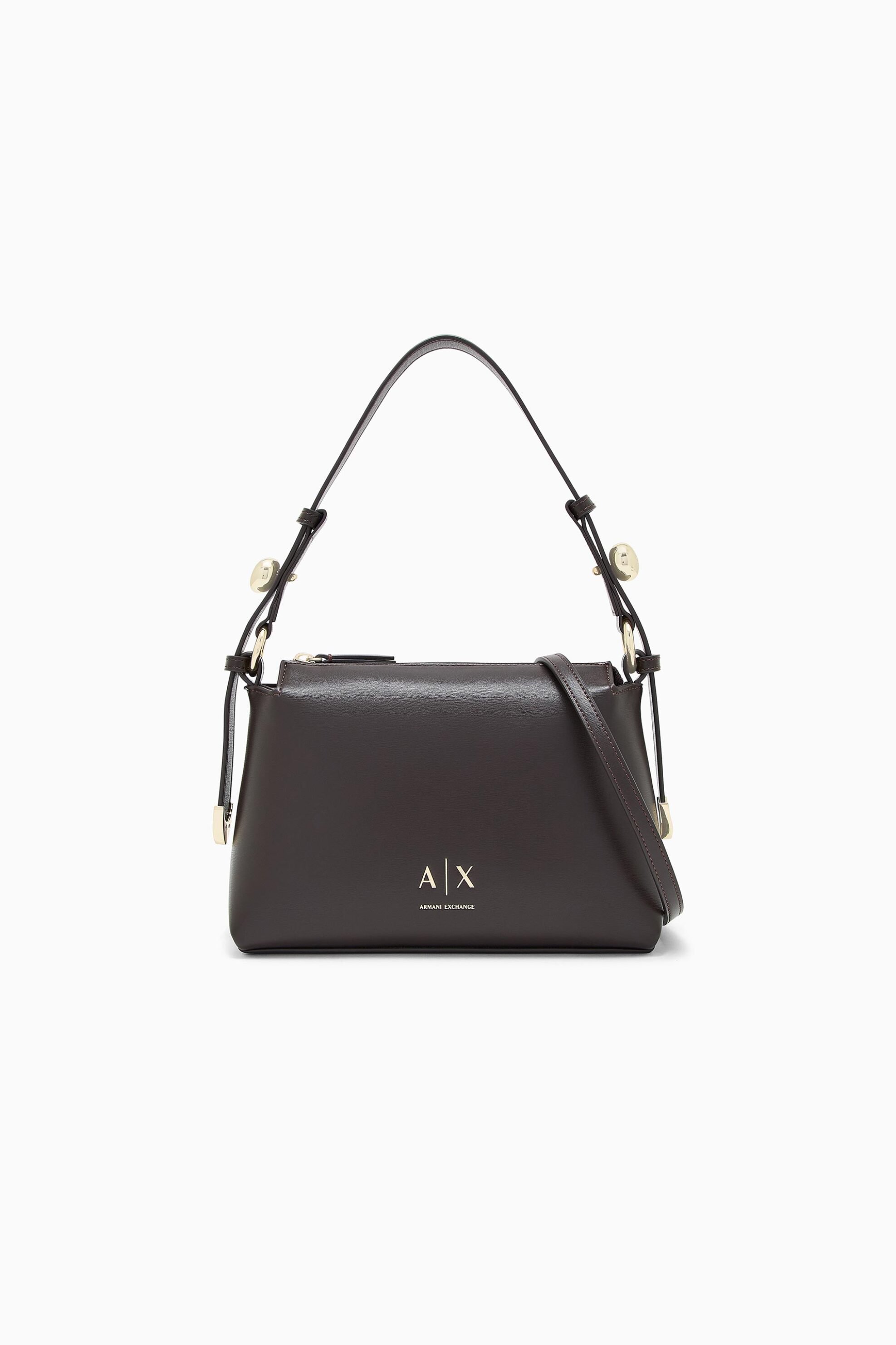 Armani Exchange γυναικεία τσάντα ώμου με monogram - XW002990AF26452 Καφέ Σκούρο