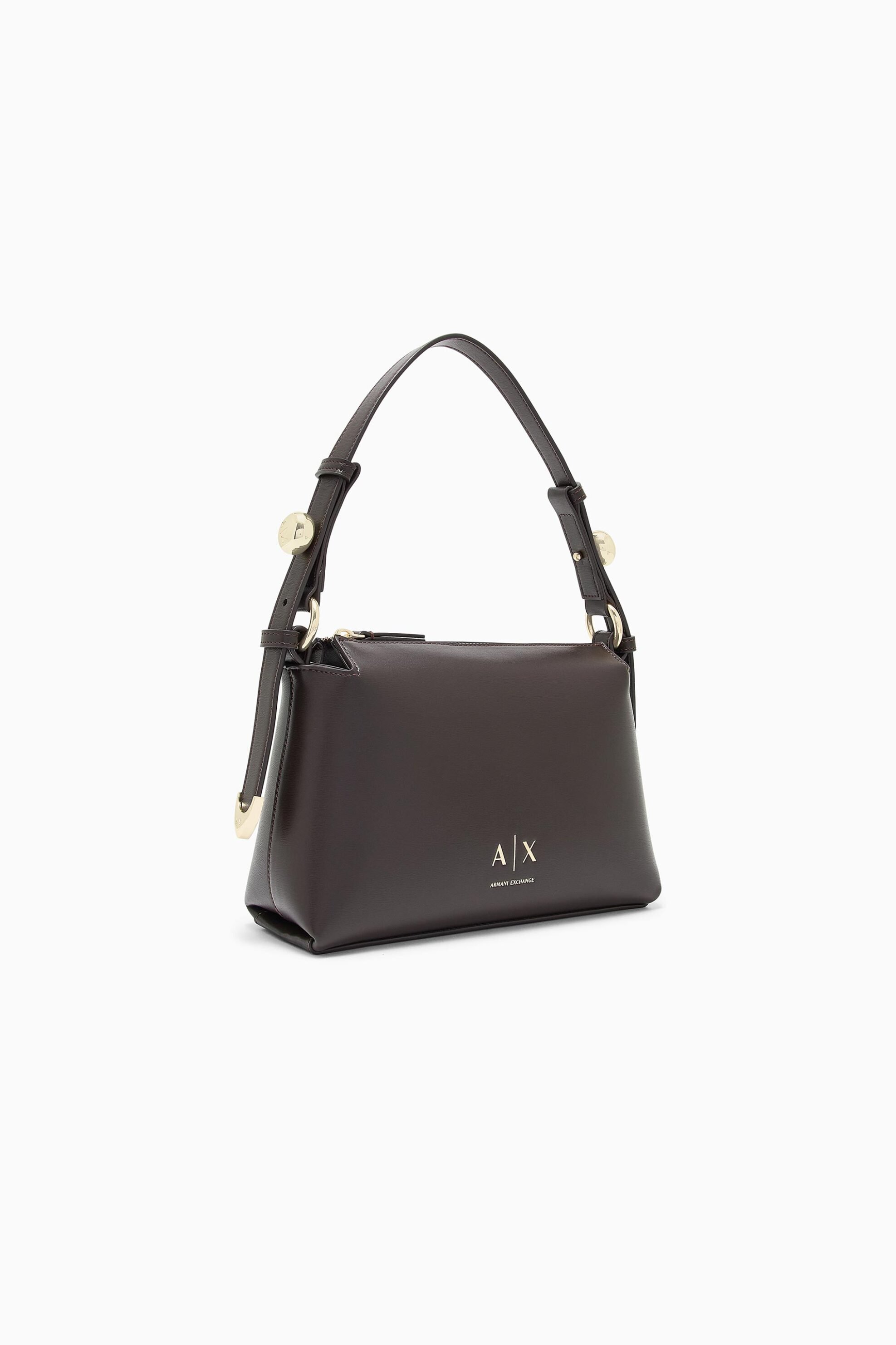 Armani Exchange γυναικεία τσάντα ώμου με monogram - XW002990AF26452 Καφέ Σκούρο