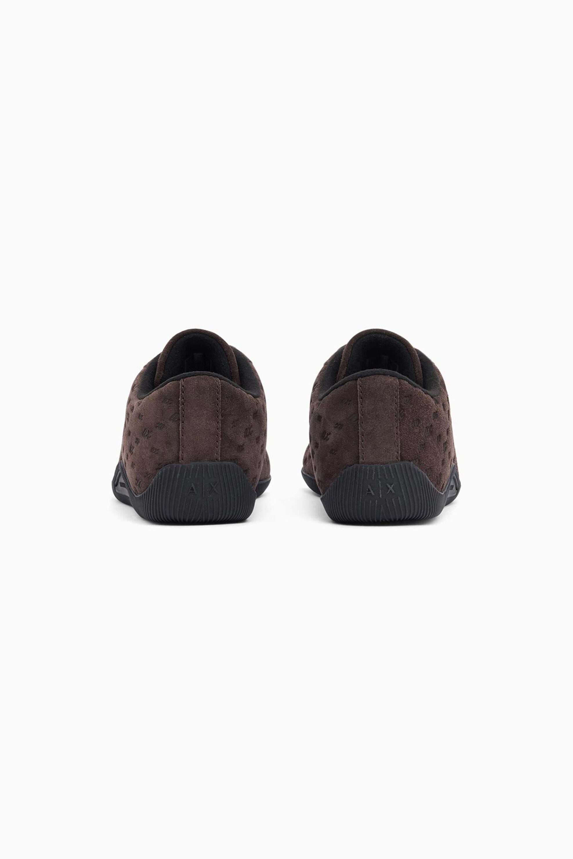 ARMANI EXCHANGE Armani Exchange γυναικεία suede sneakers με all-over monogram - XW003118AF17465 Καφέ Σκούρο - 3
