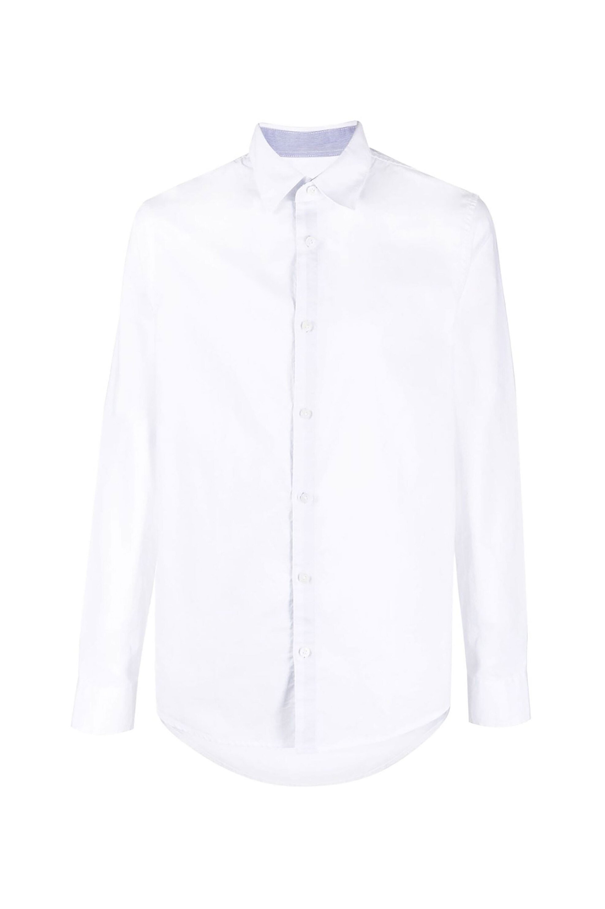 Armani Exchange ανδρικό πουκάμισο oxford μονόχρωμο με κεντημένο logo - 8NZCGBZ8ANZ Λευκό