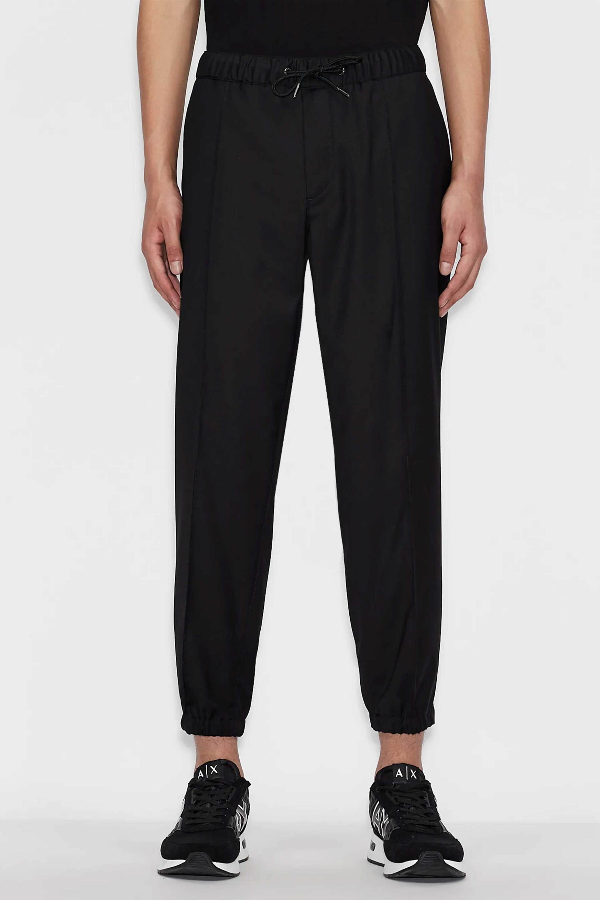 Armani Exchange ανδρικό παντελόνι φόρμας μονόχρωμο - 8NZPP1ZNPMZ Μαύρο φωτογραφία