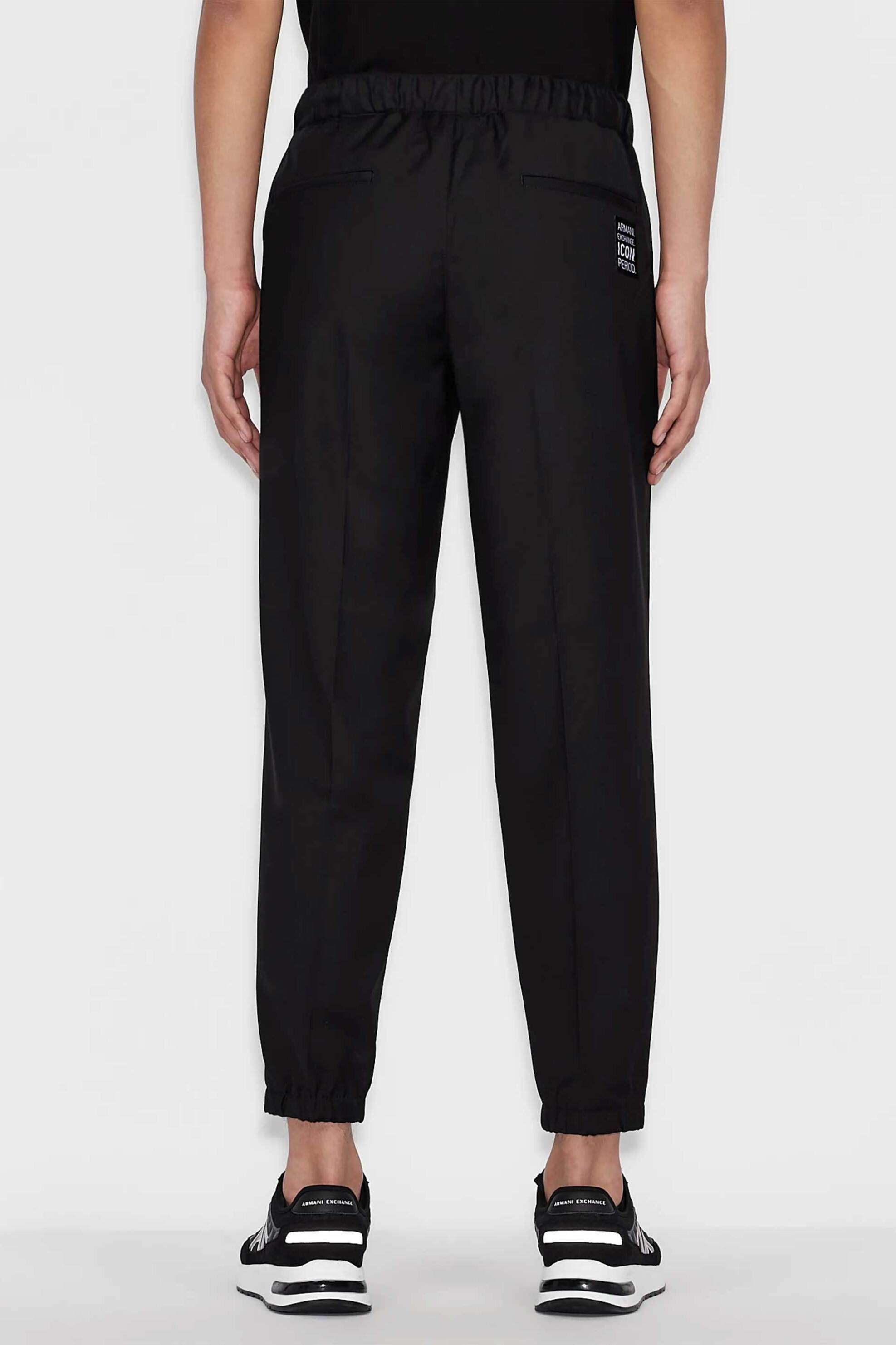 Armani Exchange ανδρικό παντελόνι φόρμας μονόχρωμο - 8NZPP1ZNPMZ Μαύρο φωτογραφία