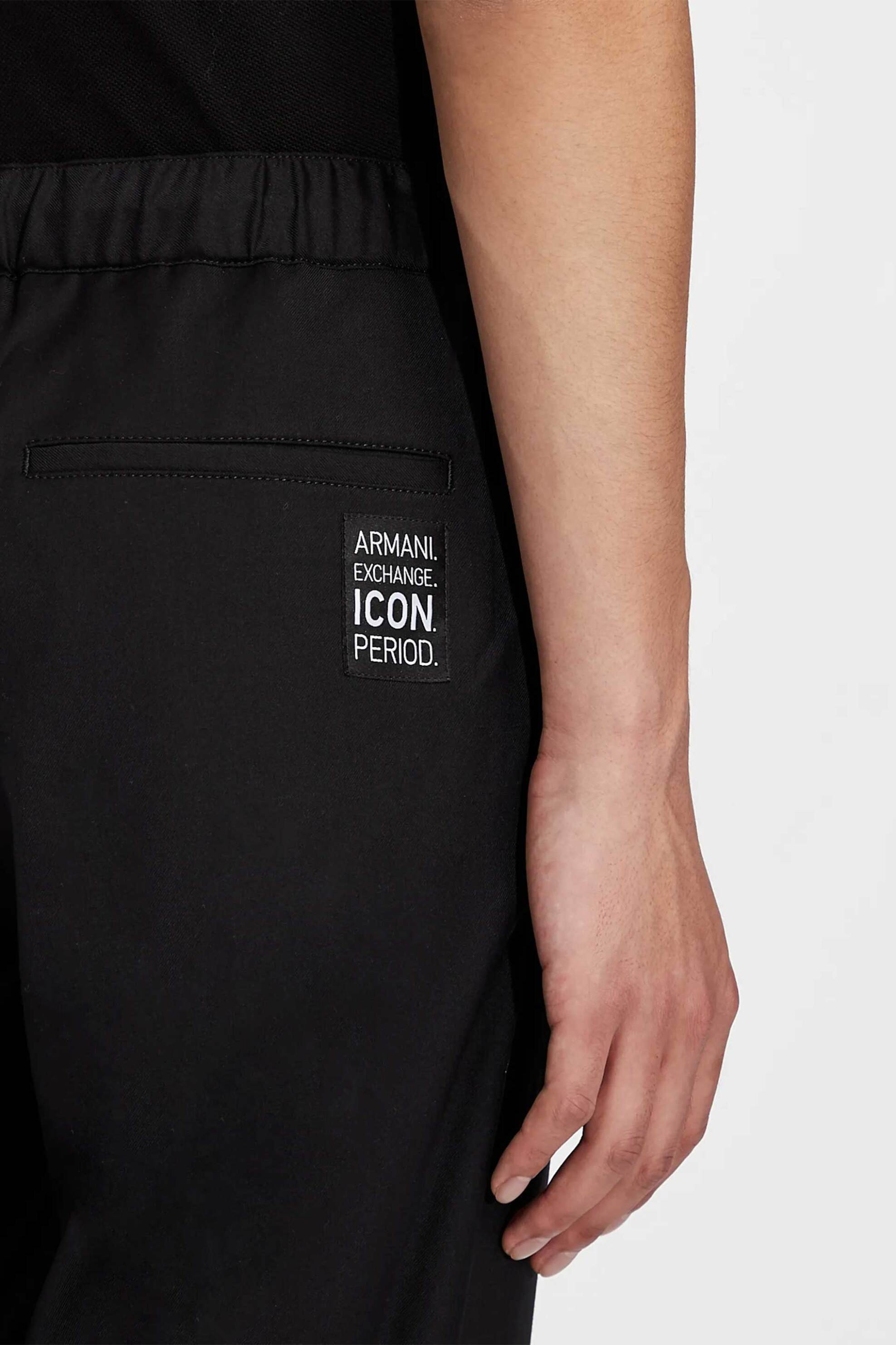 Armani Exchange ανδρικό παντελόνι φόρμας μονόχρωμο - 8NZPP1ZNPMZ Μαύρο φωτογραφία