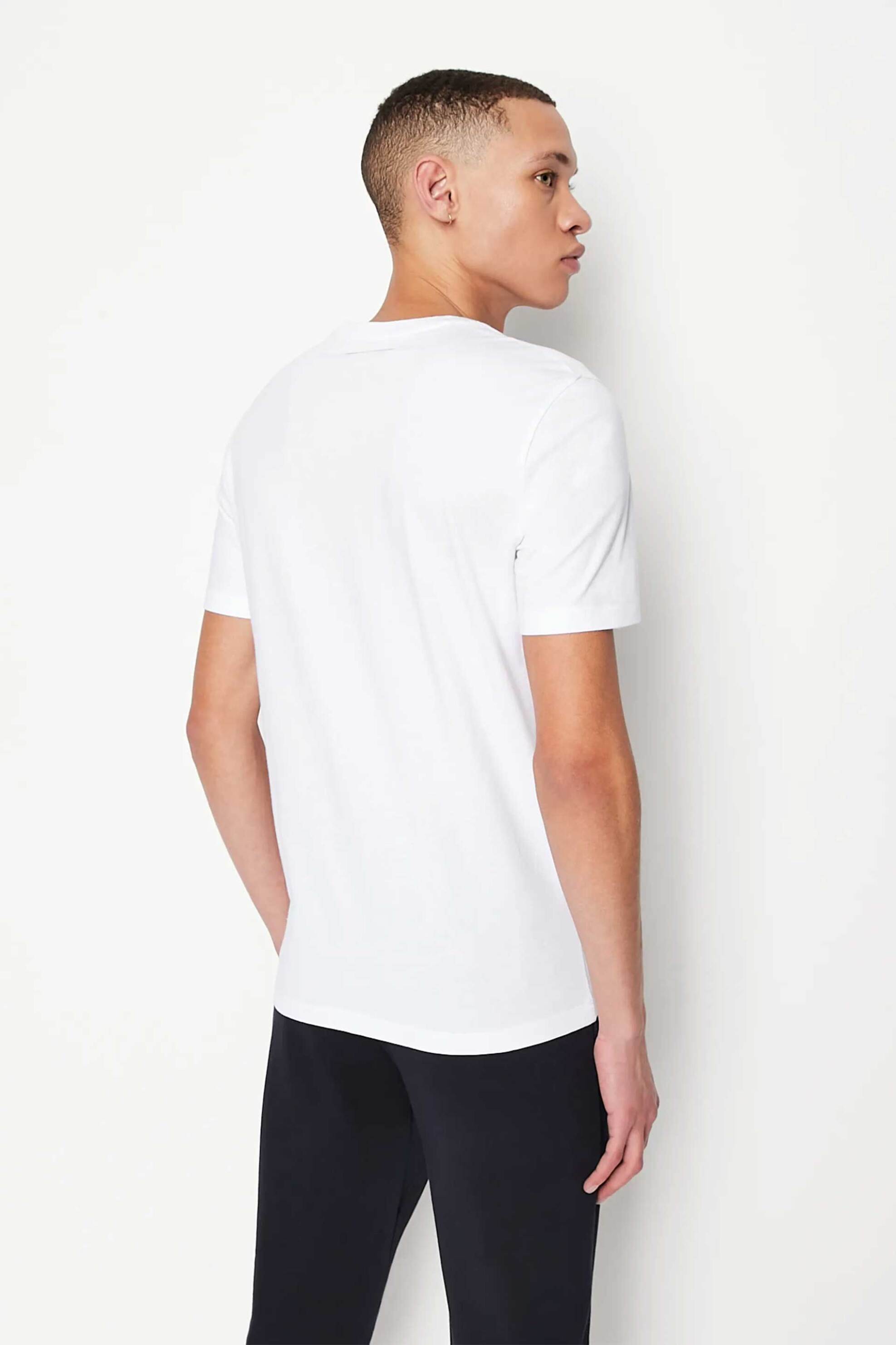 Armani Exchange Ανδρικό T-Shirt με Graphic Logo Print Regular Fit - 8Nztckz8H4Z Λευκό