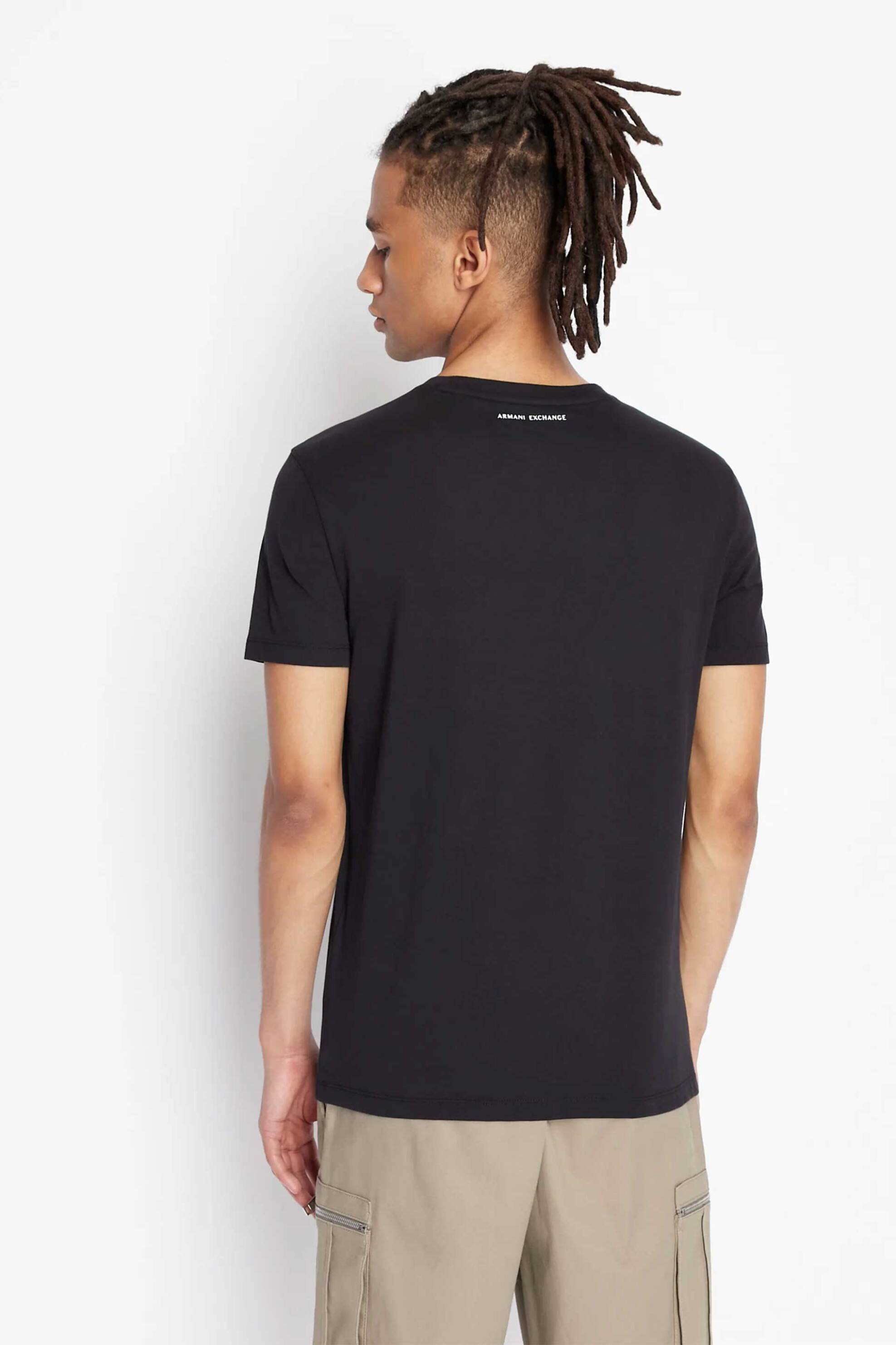 Armani Exchange Ανδρικό T-Shirt με Graphic Logo Print Regular Fit - 8Nztckz8H4Z Μαύρο